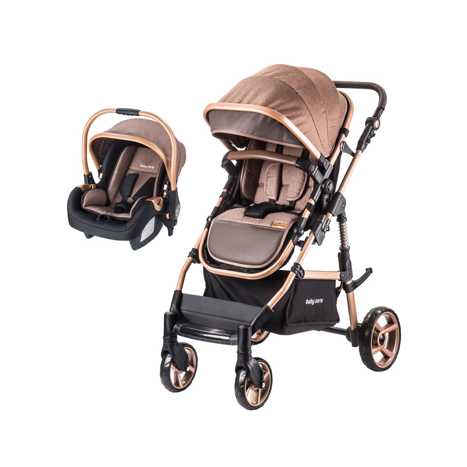 Babycare Bora Cross Travel Sistem Bebek Arabası Gold Kahverengi