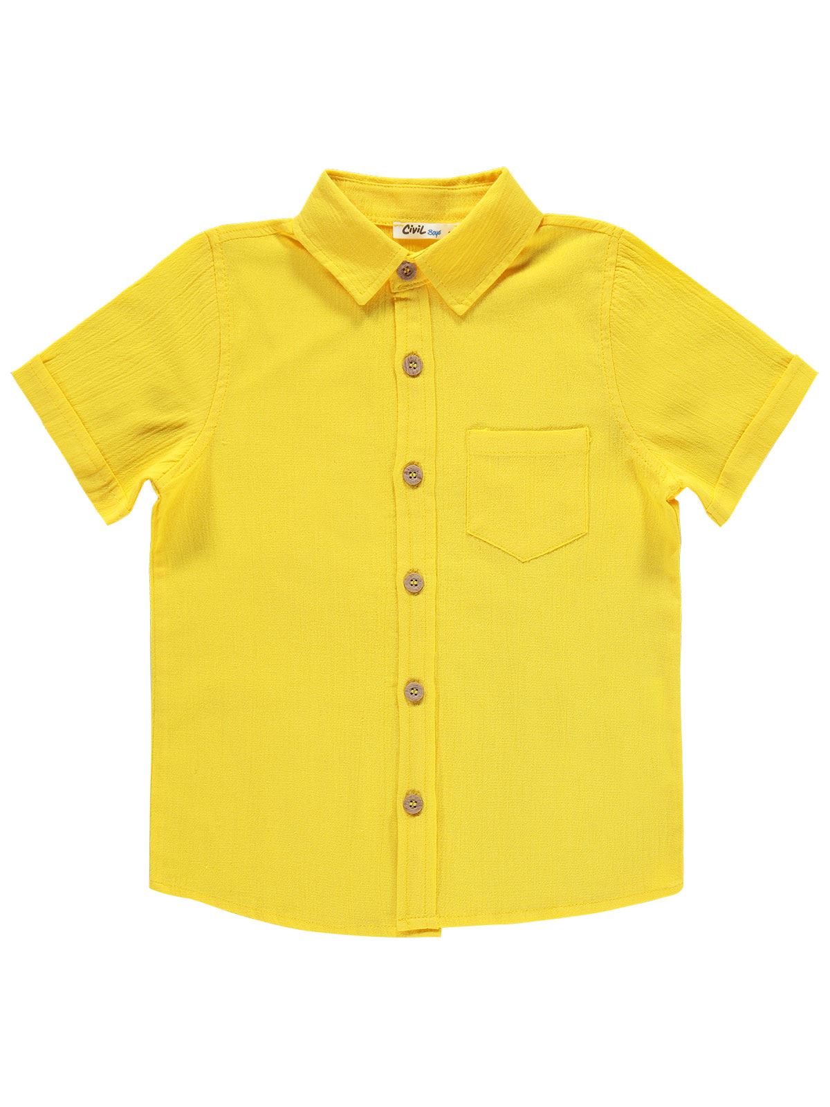 Civil Boys Erkek Çocuk Gömlek 6-9 Yaş Sarı