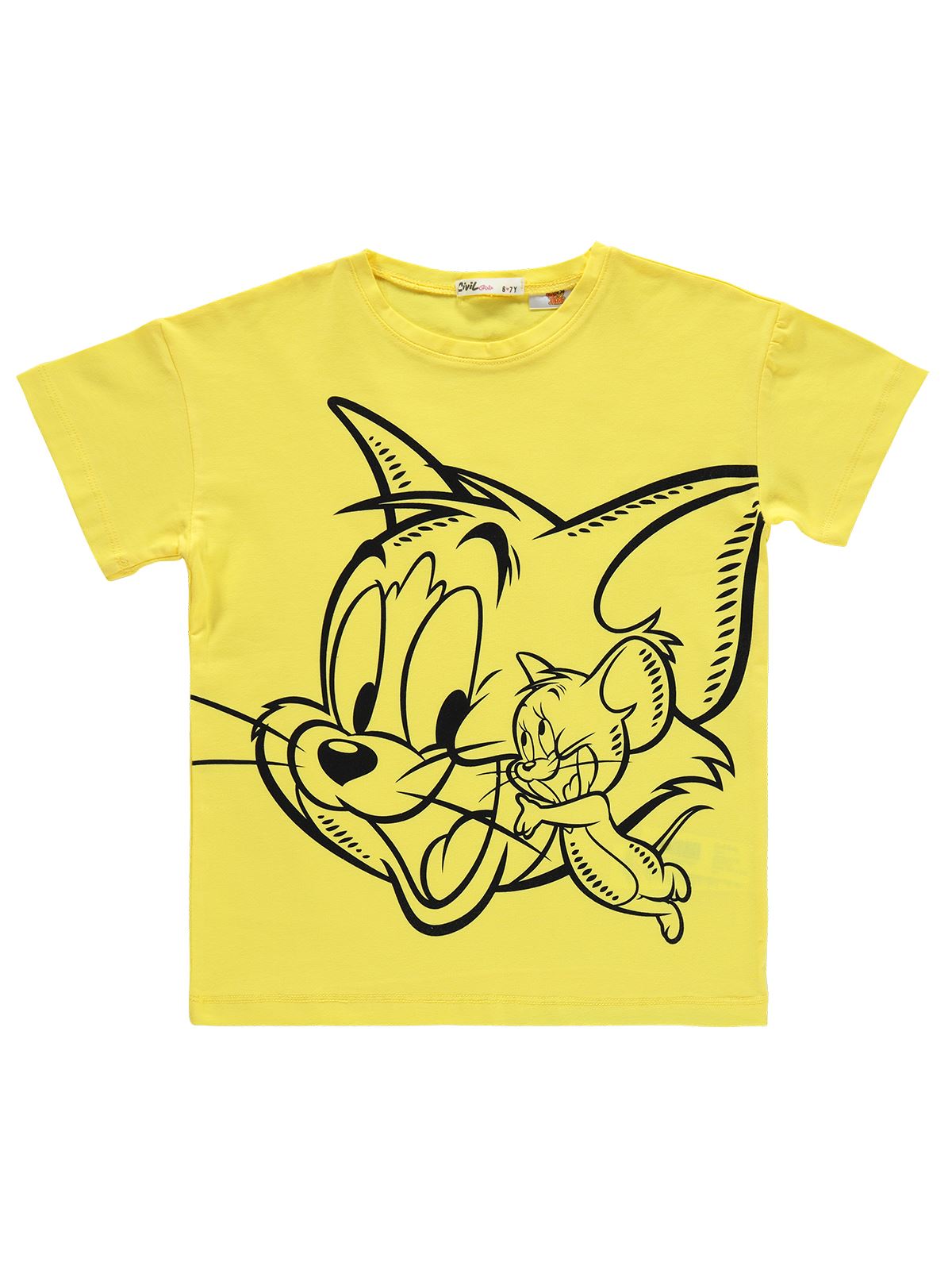 Tom ve Jerry Kız Çocuk Tişört 6-9 Yaş Sarı