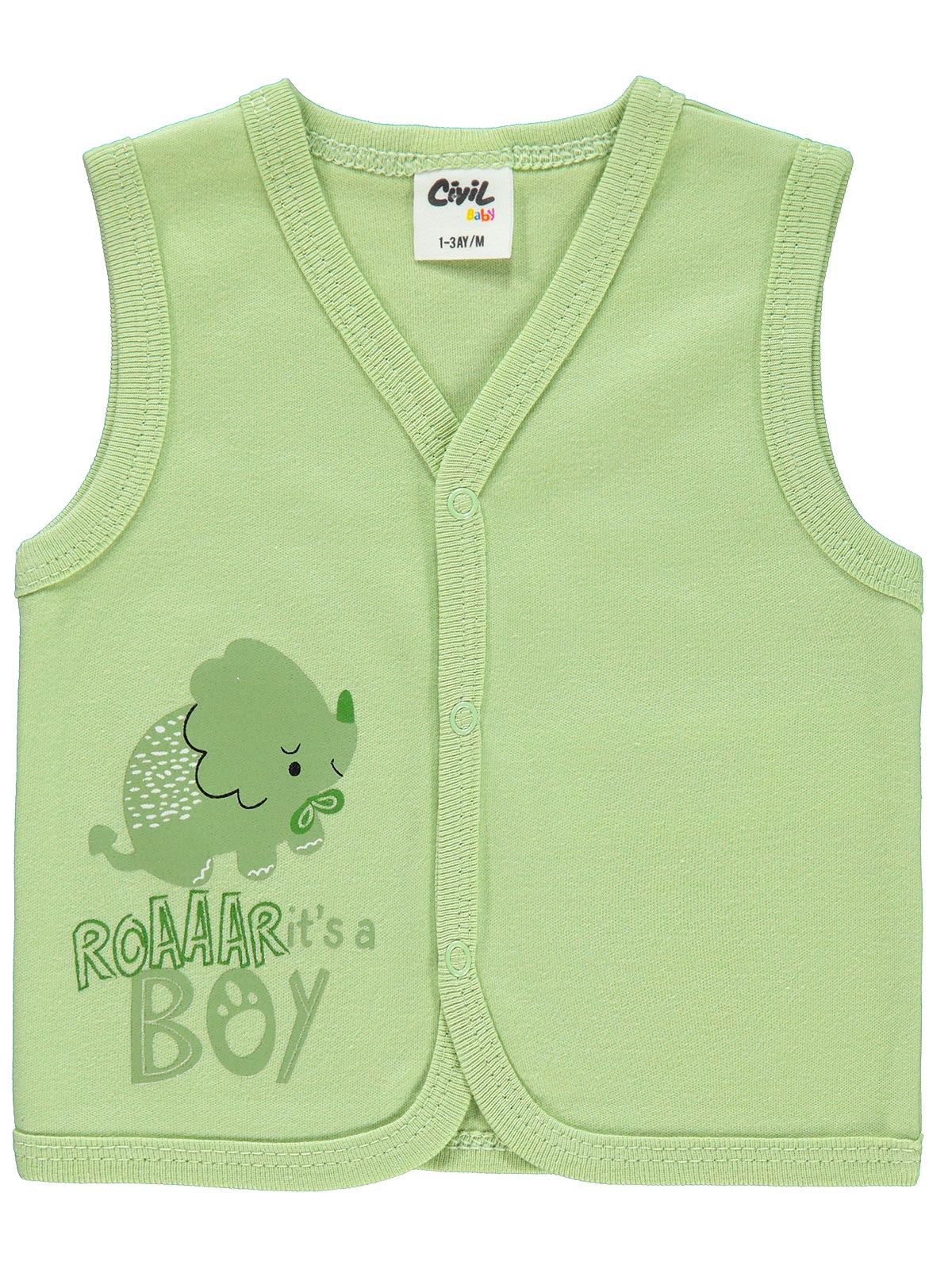 Civil Baby Erkek Bebek Yelek 1-9 Ay Yeşil