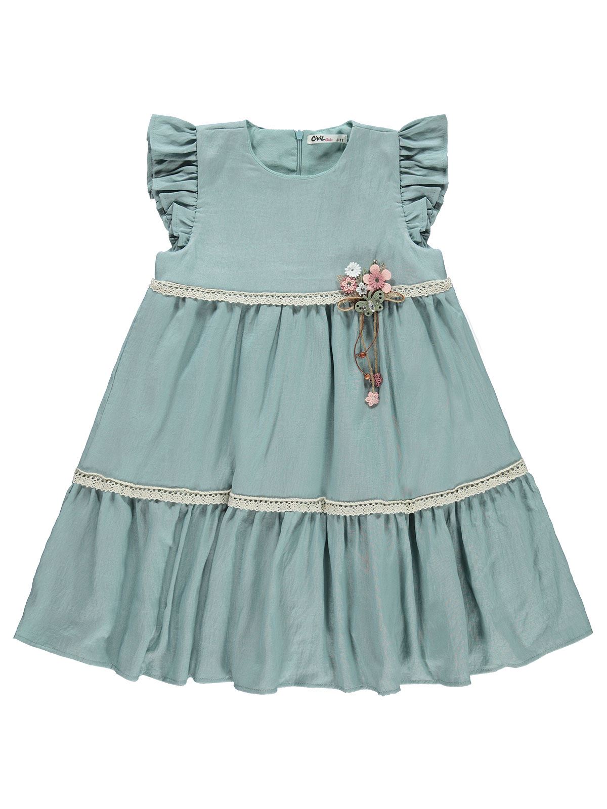 Civil Girls Kız Çocuk Elbise 6-9 Yaş Mint Yeşili