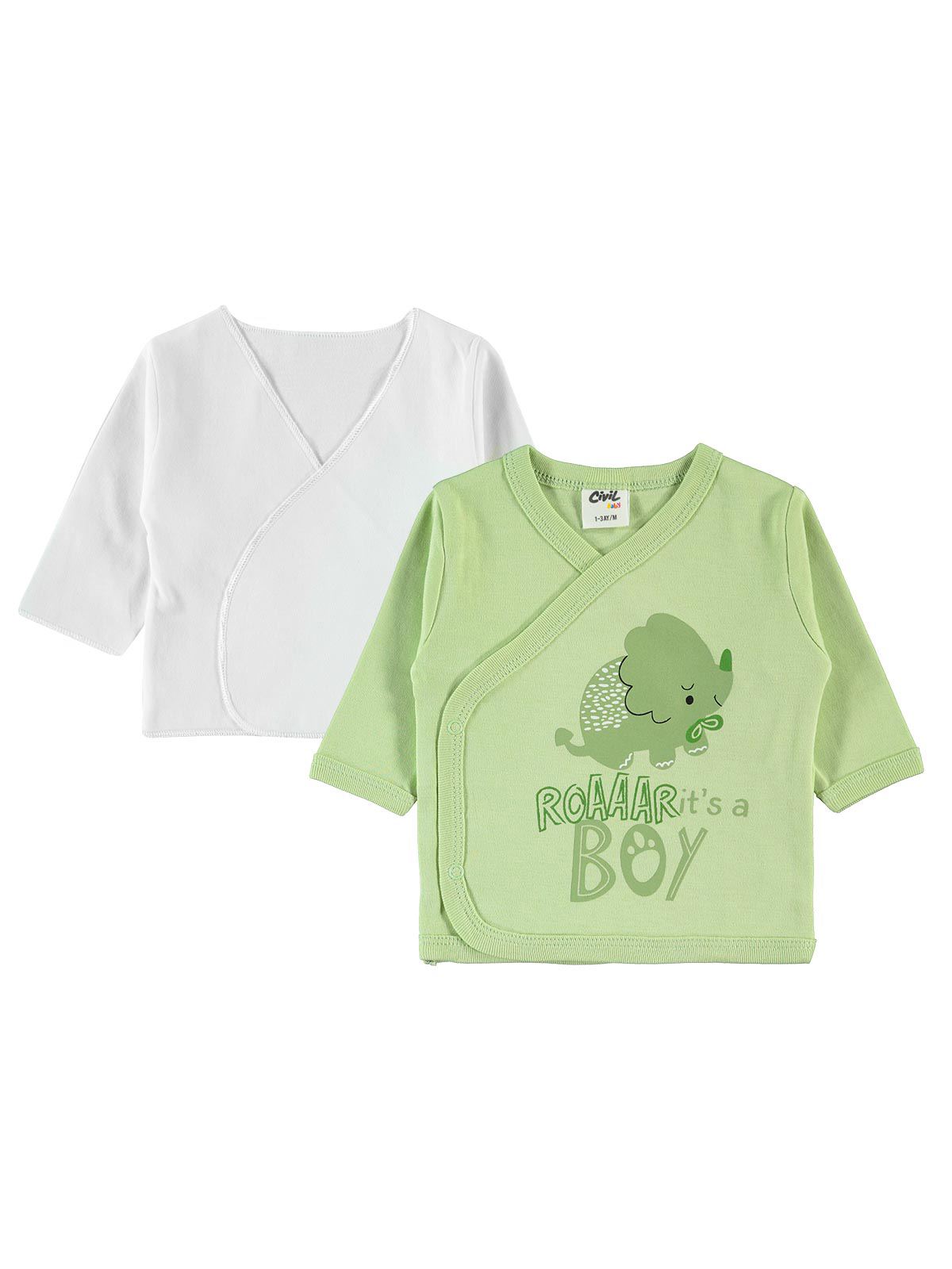 Civil Baby Erkek Bebek İç Dış Mini Zıbın Takımı 1-3 Ay Yeşil