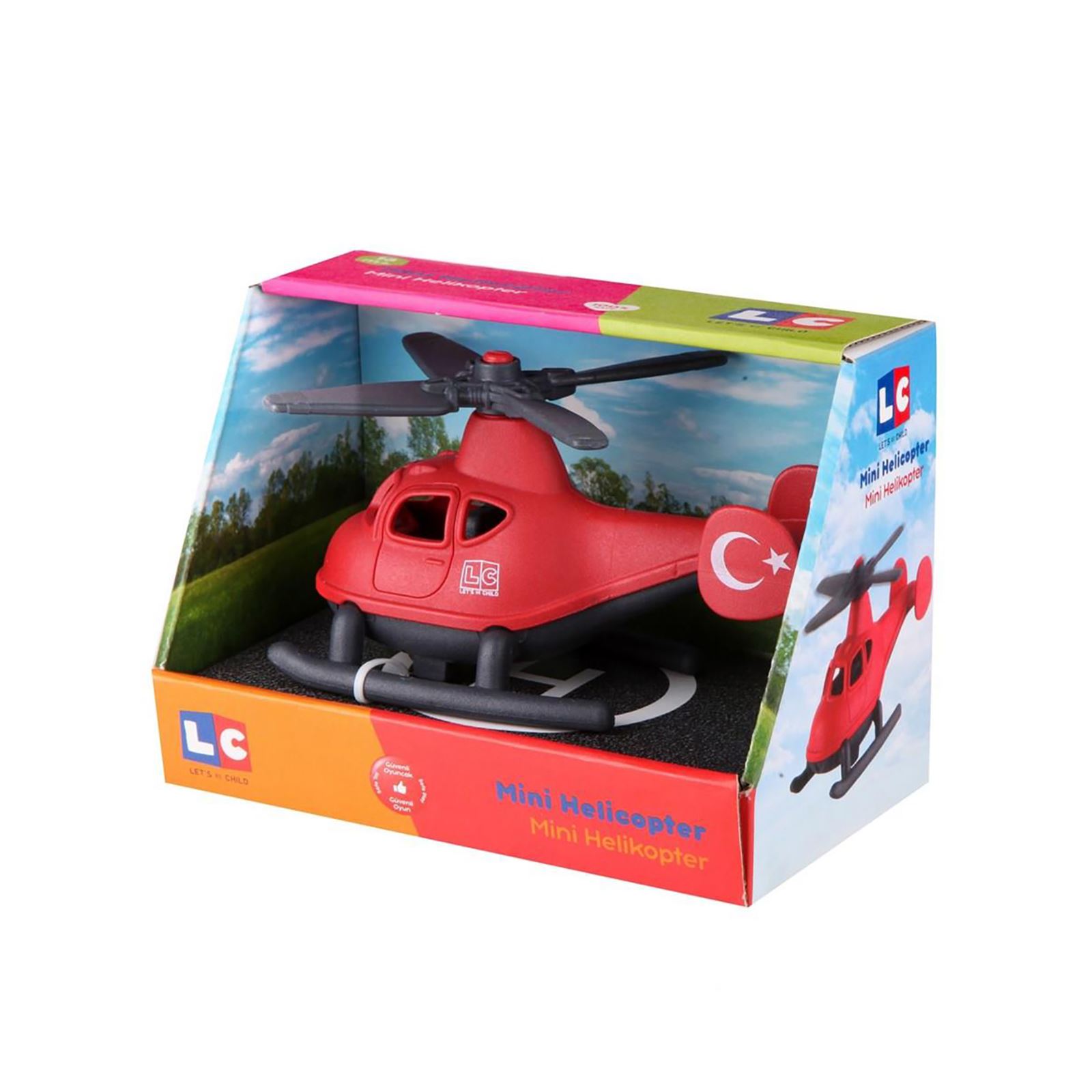 Let's Be Child Minik Helikopter Tekli Kırmızı