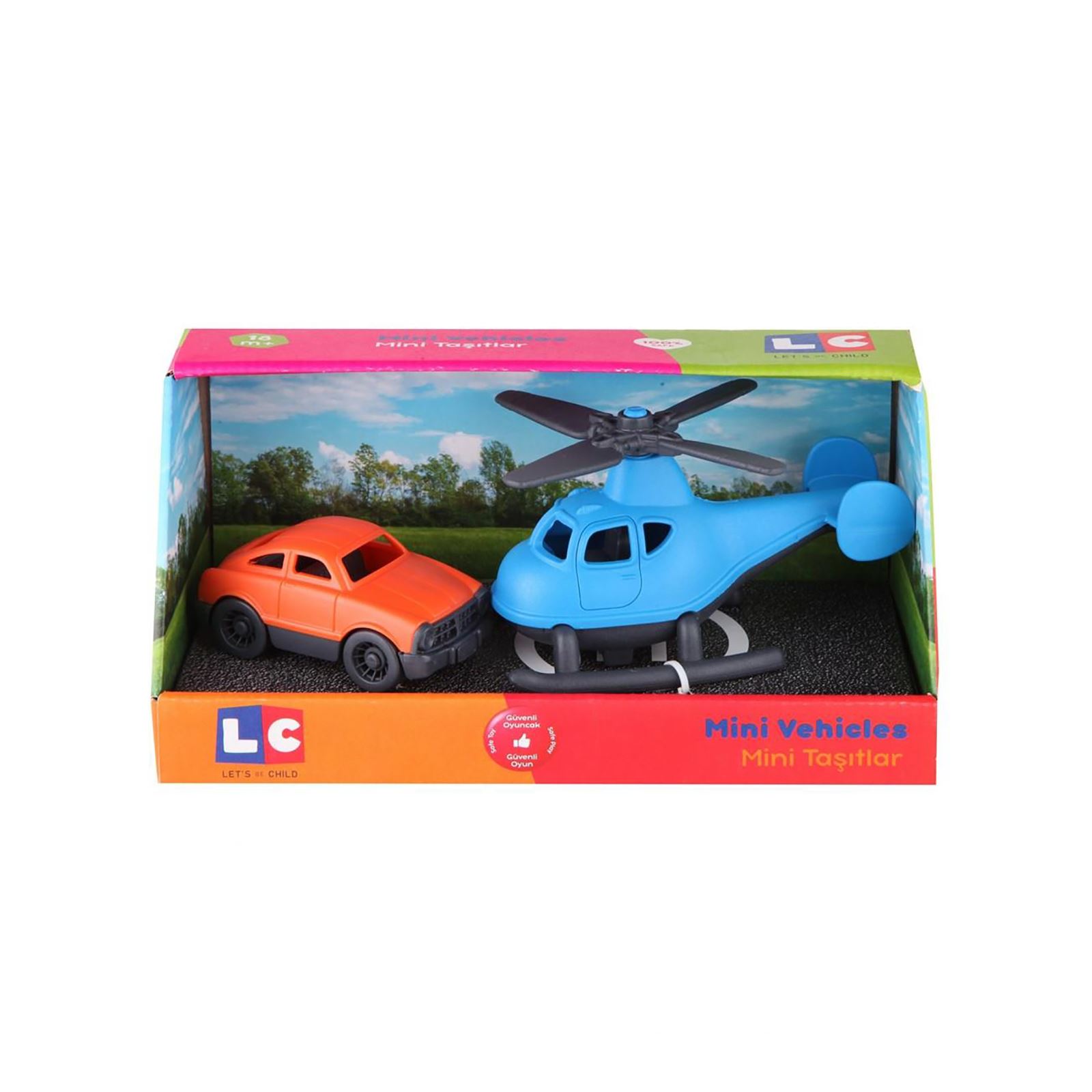 Let's Be Child Minik Taşıtlar Helikopter ve Minik Araba Mavi
