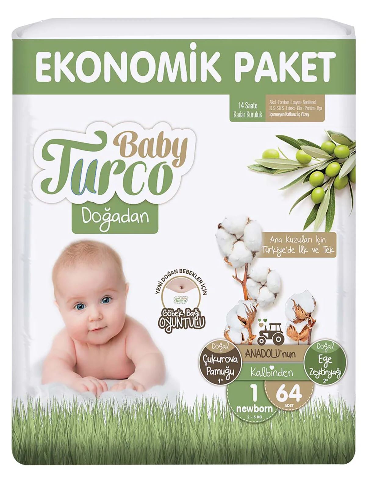 Baby Turco Doğadan Eco1 Newborn 64 Adet