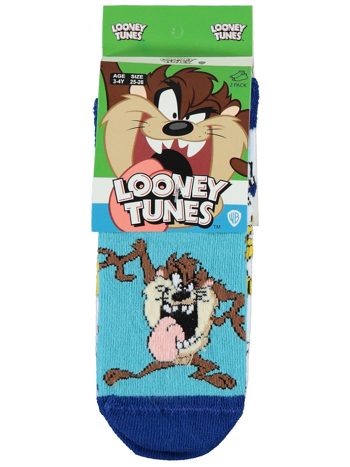 Lonney Tunes Erkek Çocuk 2'li Patik Çorap 3-11 Yaş Mavi