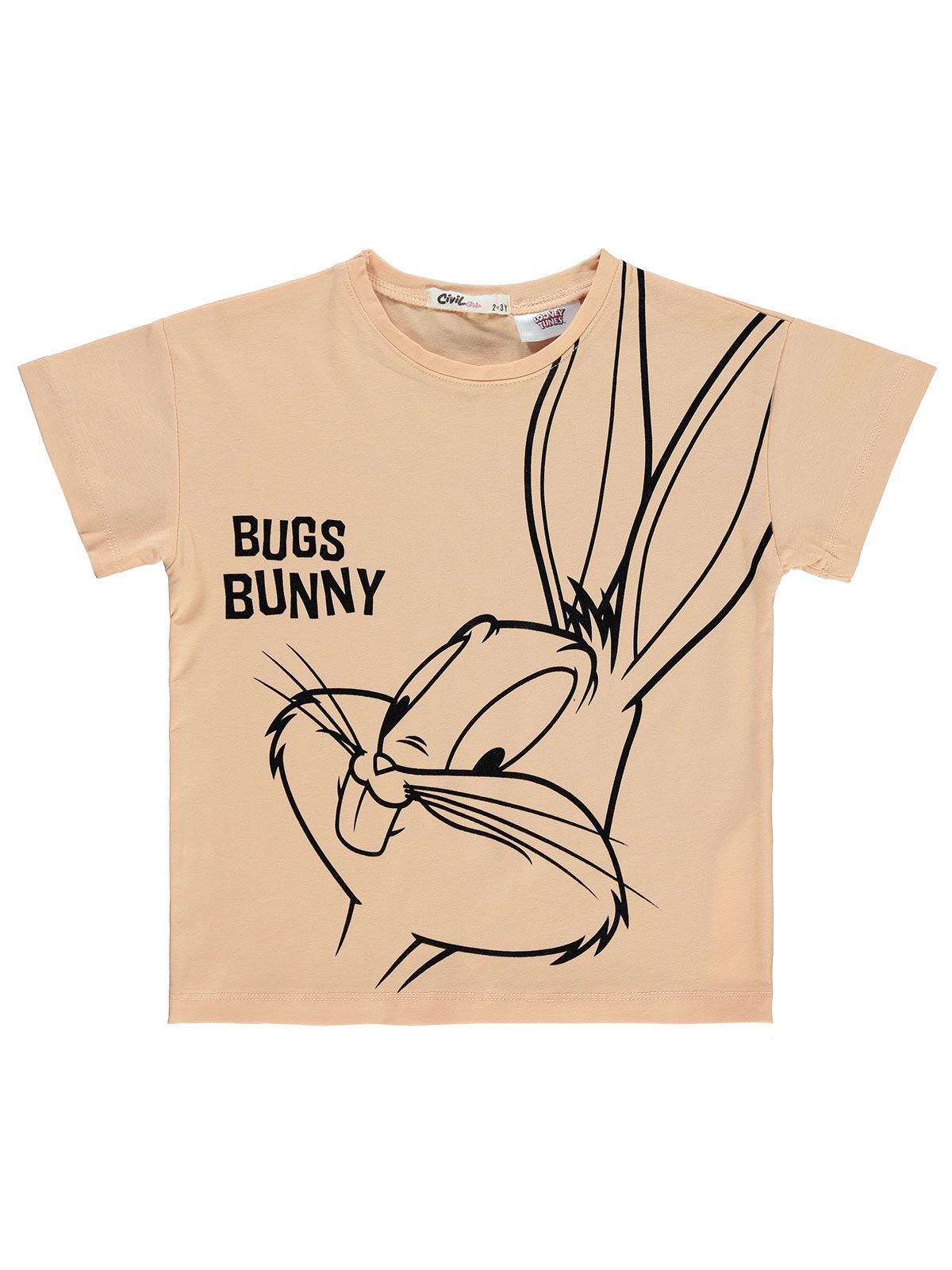Bugs Bunny Kız Çocuk Tişört 2-5 Yaş Şeftali