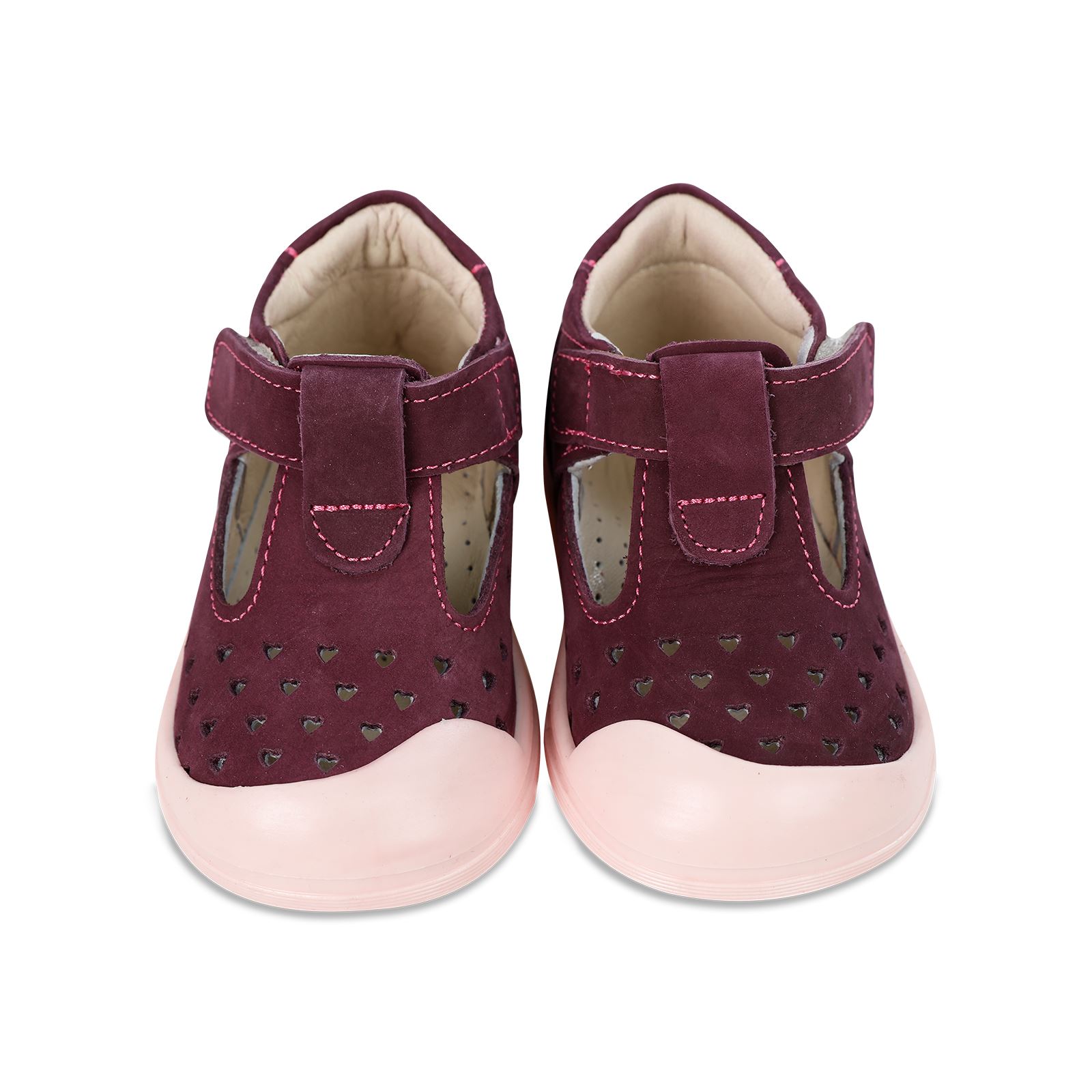 Civil Baby Kız Bebek Deri İlkadım Ayakkabısı 19-21 Numara Mürdüm