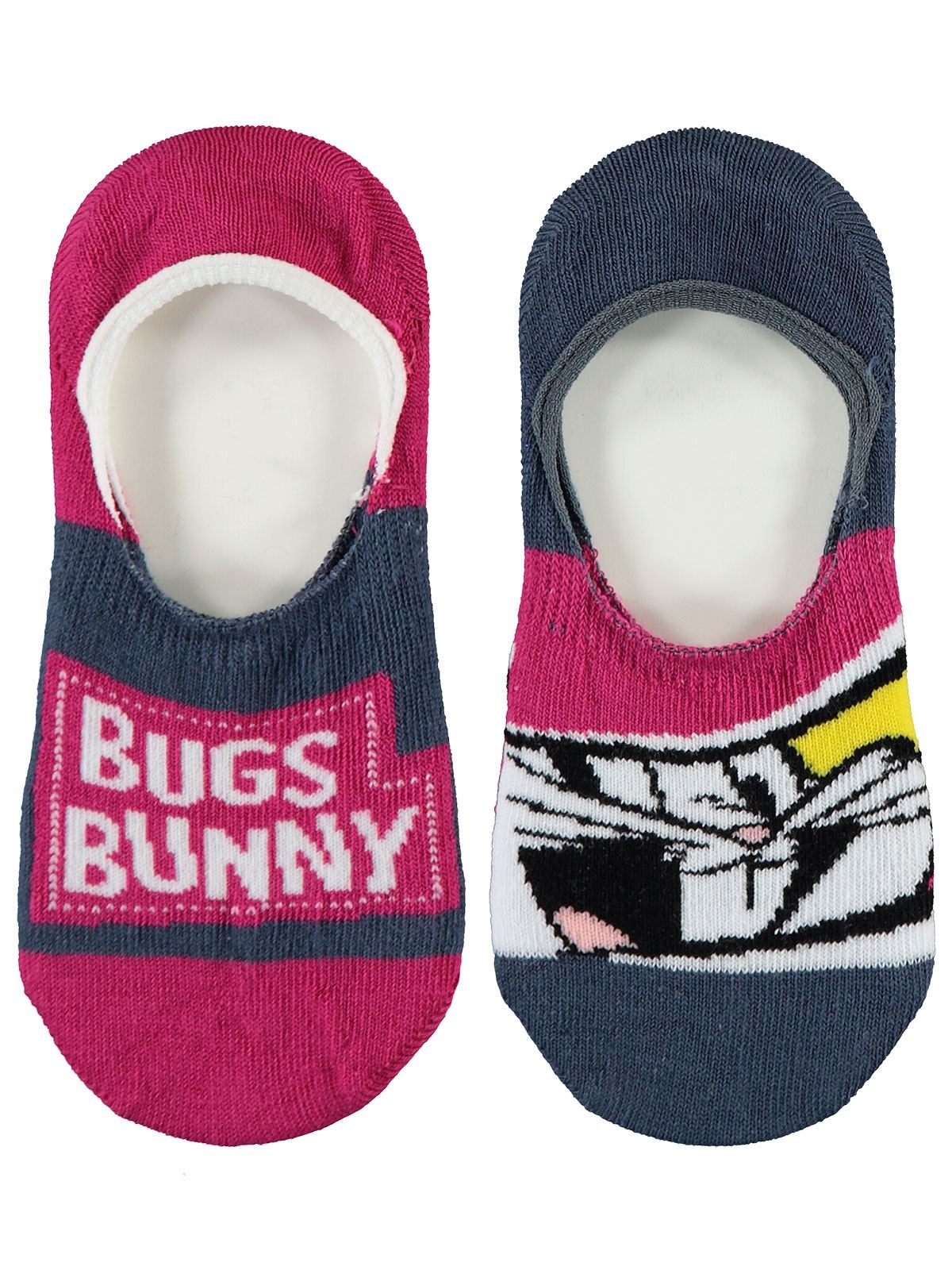 Bugs Bunny Kız Çocuk 2'li Babet Çorap Set 3-11 Yaş Fuşya