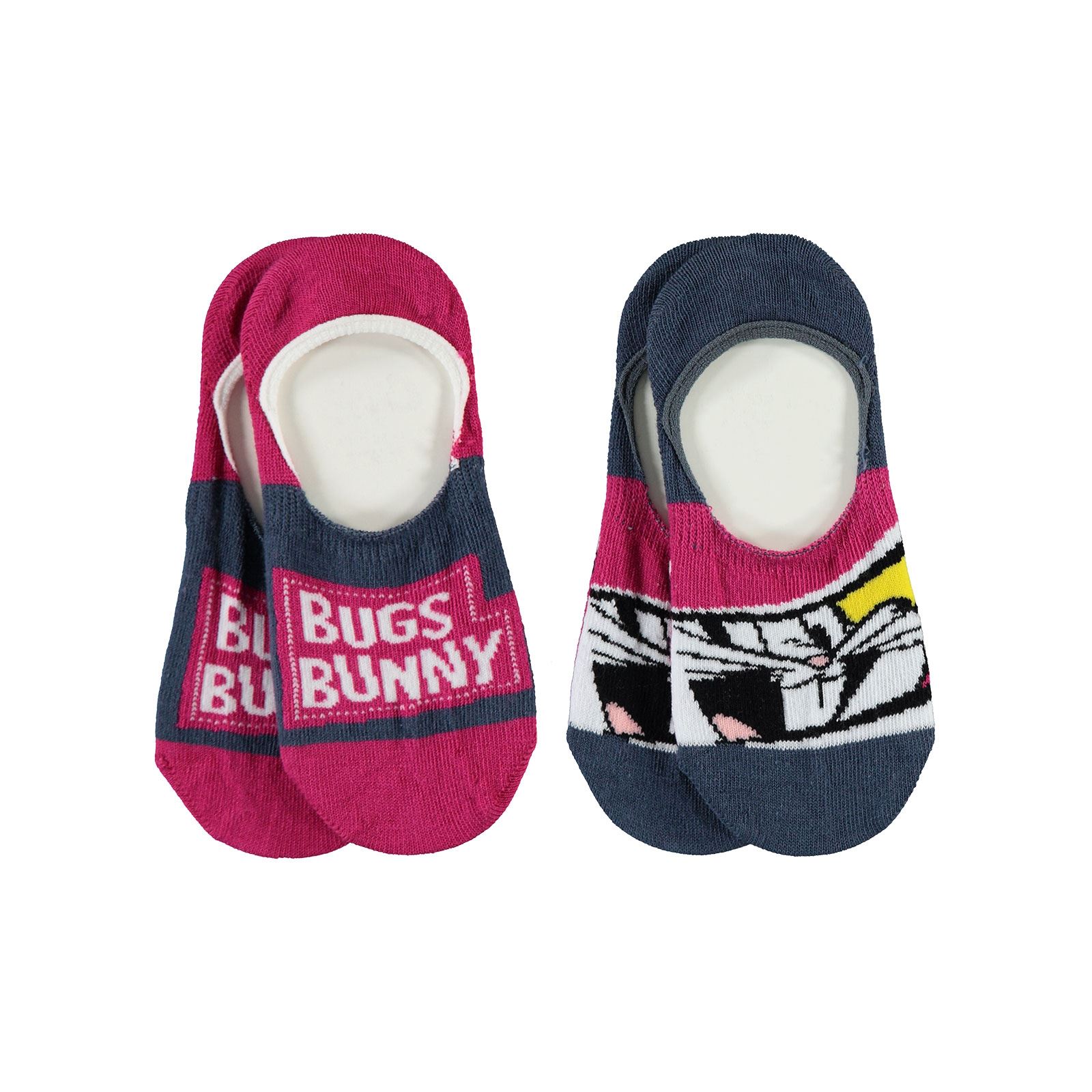 Bugs Bunny Kız Çocuk 2'li Babet Çorap Set 3-11 Yaş Fuşya