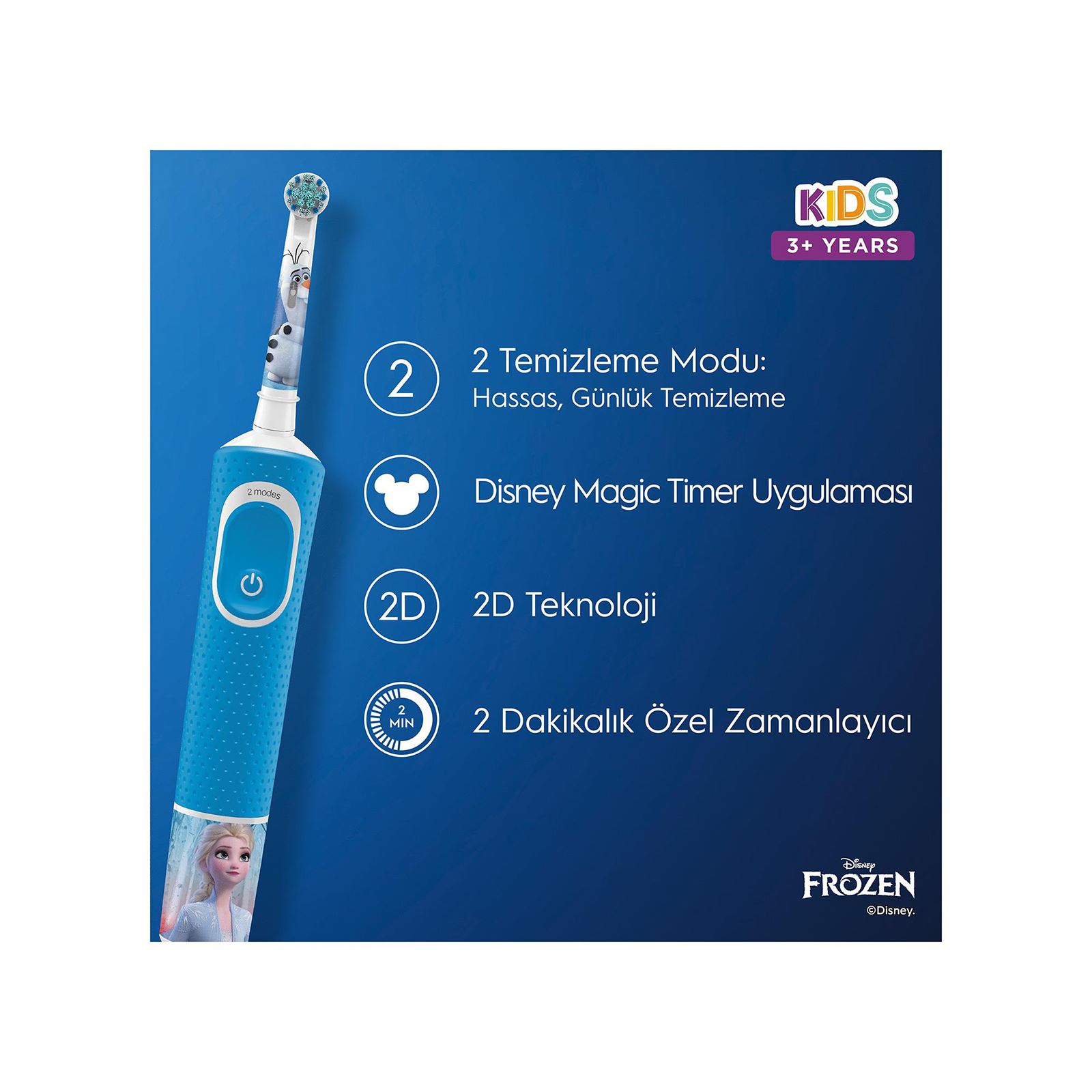 Oral-B D100 Çocuk Şarj Edilebilir Diş Fırçası Frozen