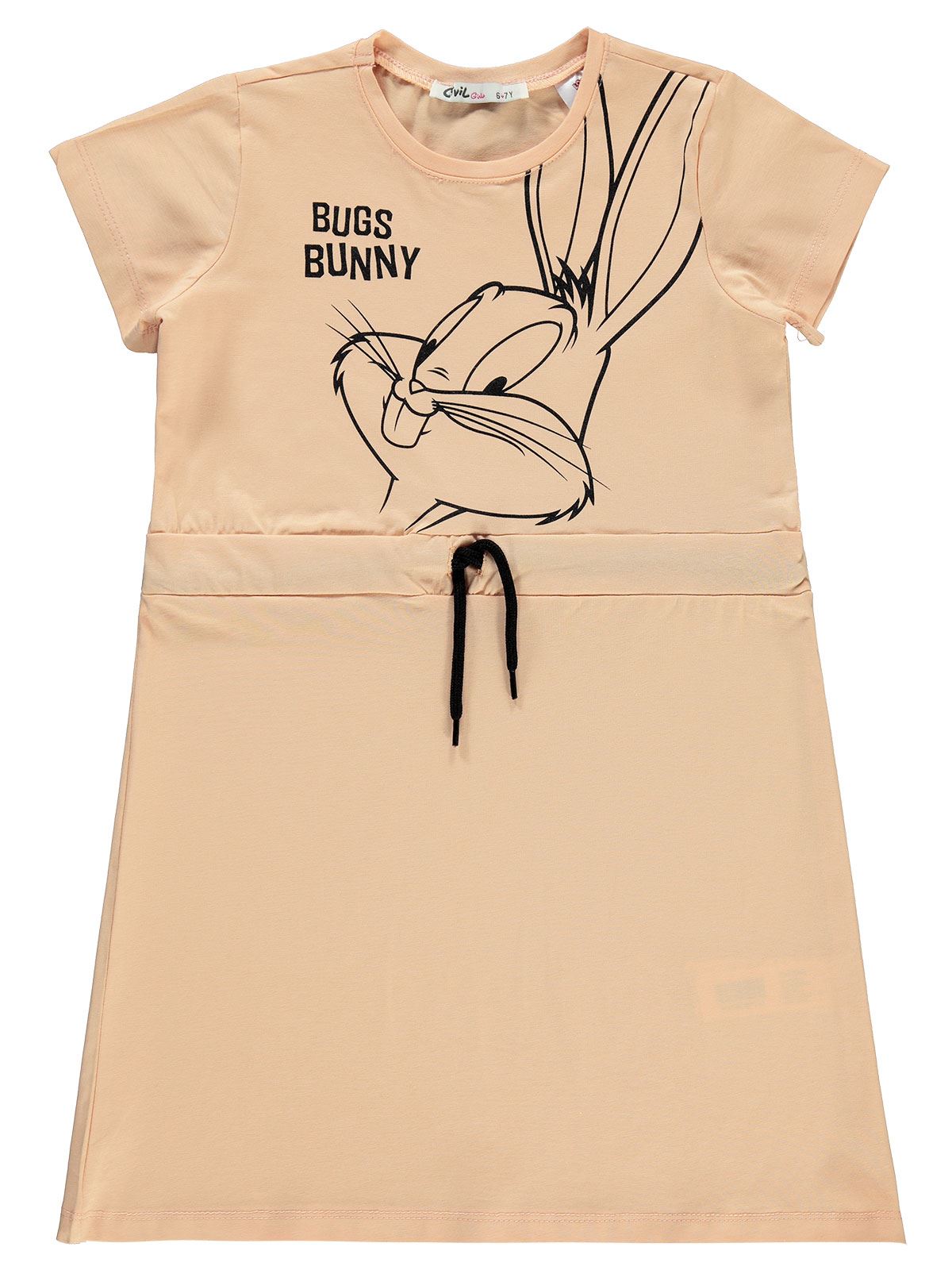 Bugs Bunny Kız Çocuk Elbise 10-13 Yaş Şeftali