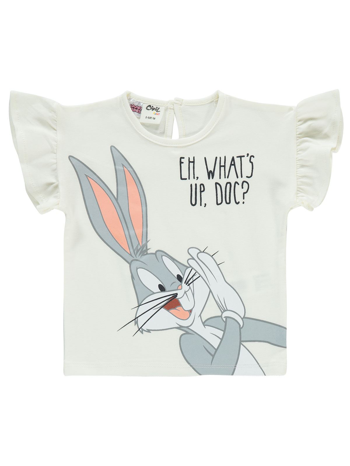 Bugs Bunny Kız Bebek Tişört 6-18 Ay Ekru