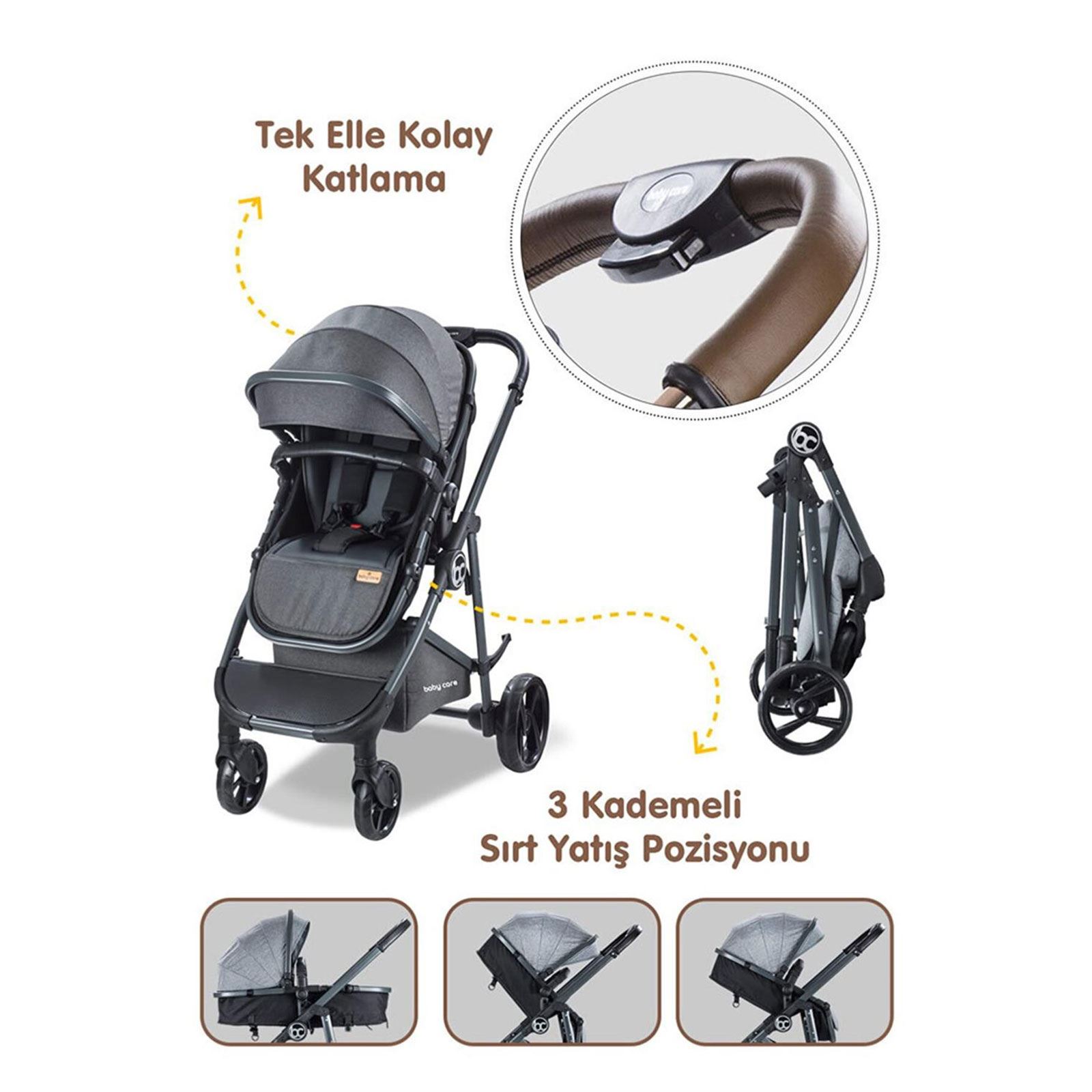 Babycare Exen Alüminyum Travel Sistem Bebek Arabası Gold