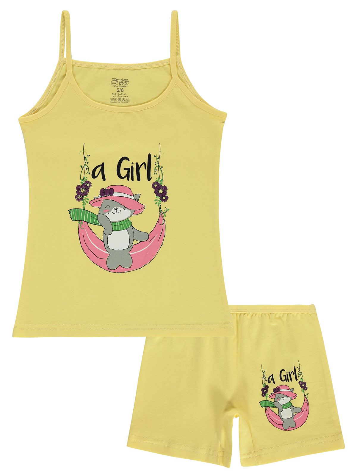 Öts Kız Çocuk İç Çamaşır Takımı 1-11 Yaş  Sarı