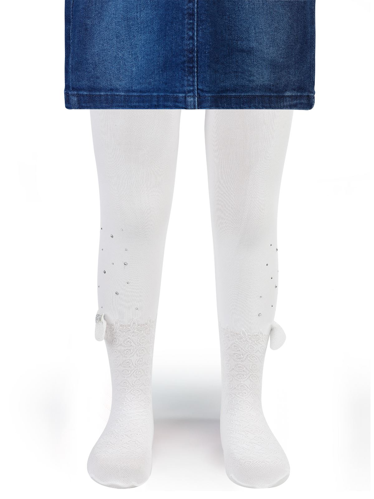 Artı Kız Çocuk Külotlu Çorap 1-7 Yaş Beyaz