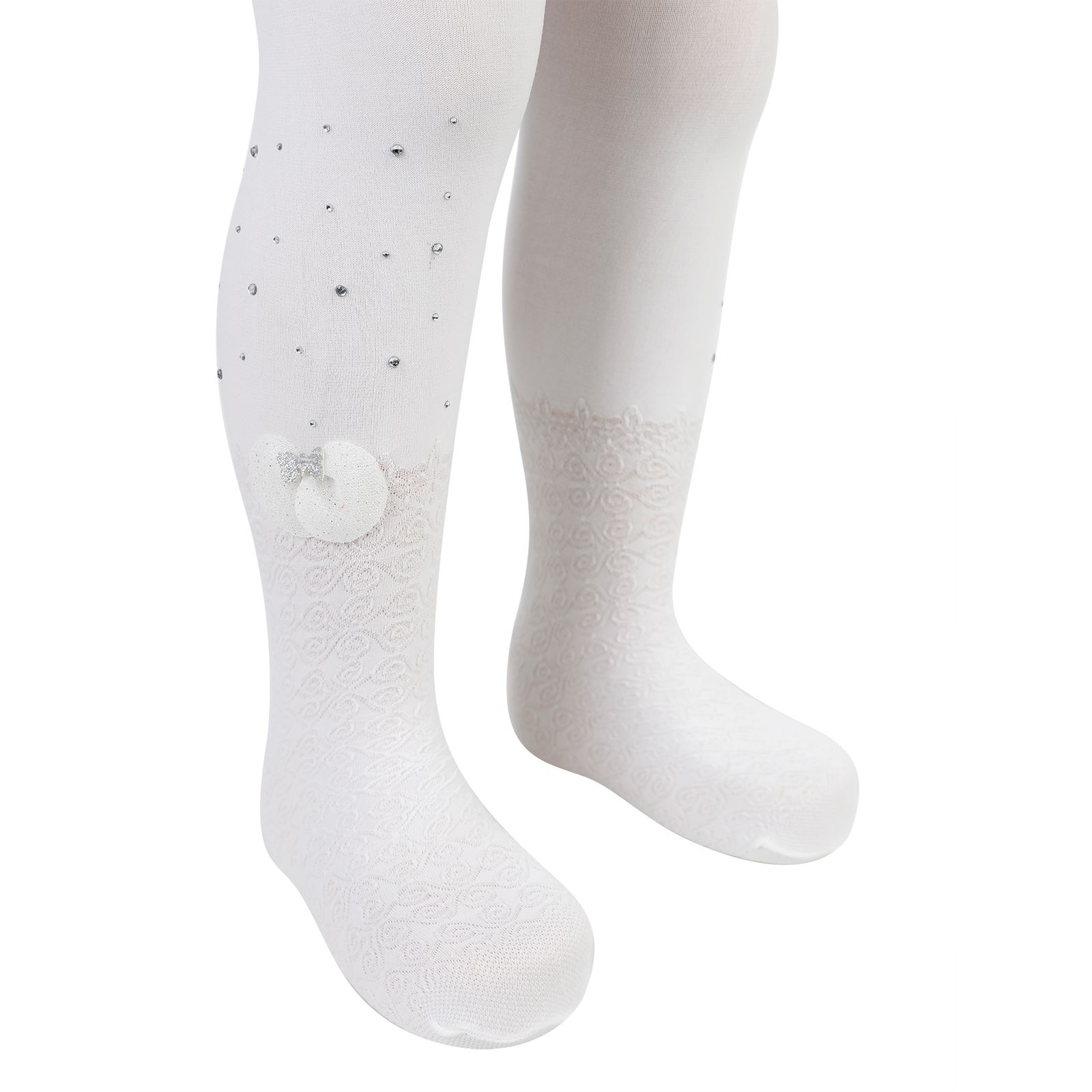Artı Kız Çocuk Külotlu Çorap 1-7 Yaş Beyaz