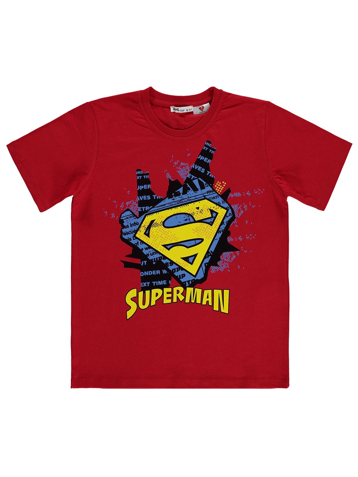 Süperman Erkek Çocuk Tişört 10-13 Yaş Kırmızı 