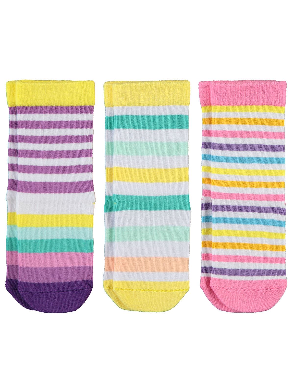 Civil Girls Kız Çocuk 3'lü Soket Çorap Set 2-12 Yaş  Sarı