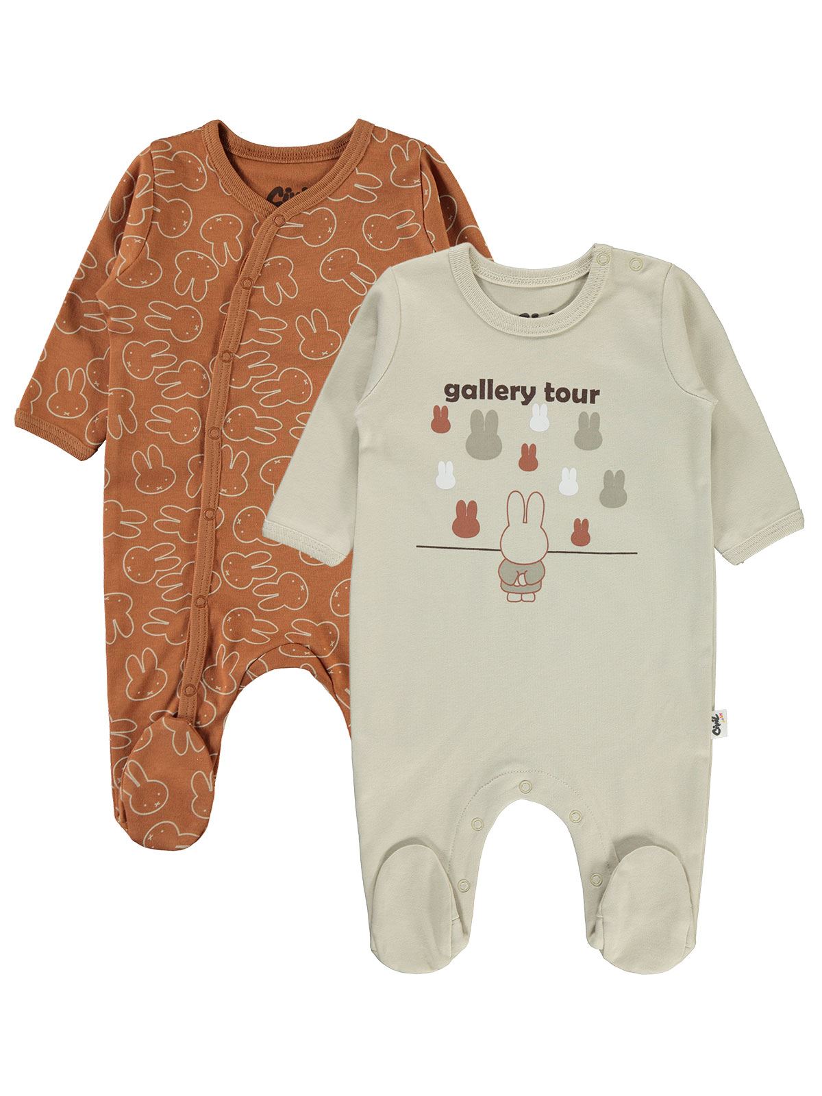Civil Baby Bebek 2'li Patikli Tulum 1-3 Ay Taş Rengi
