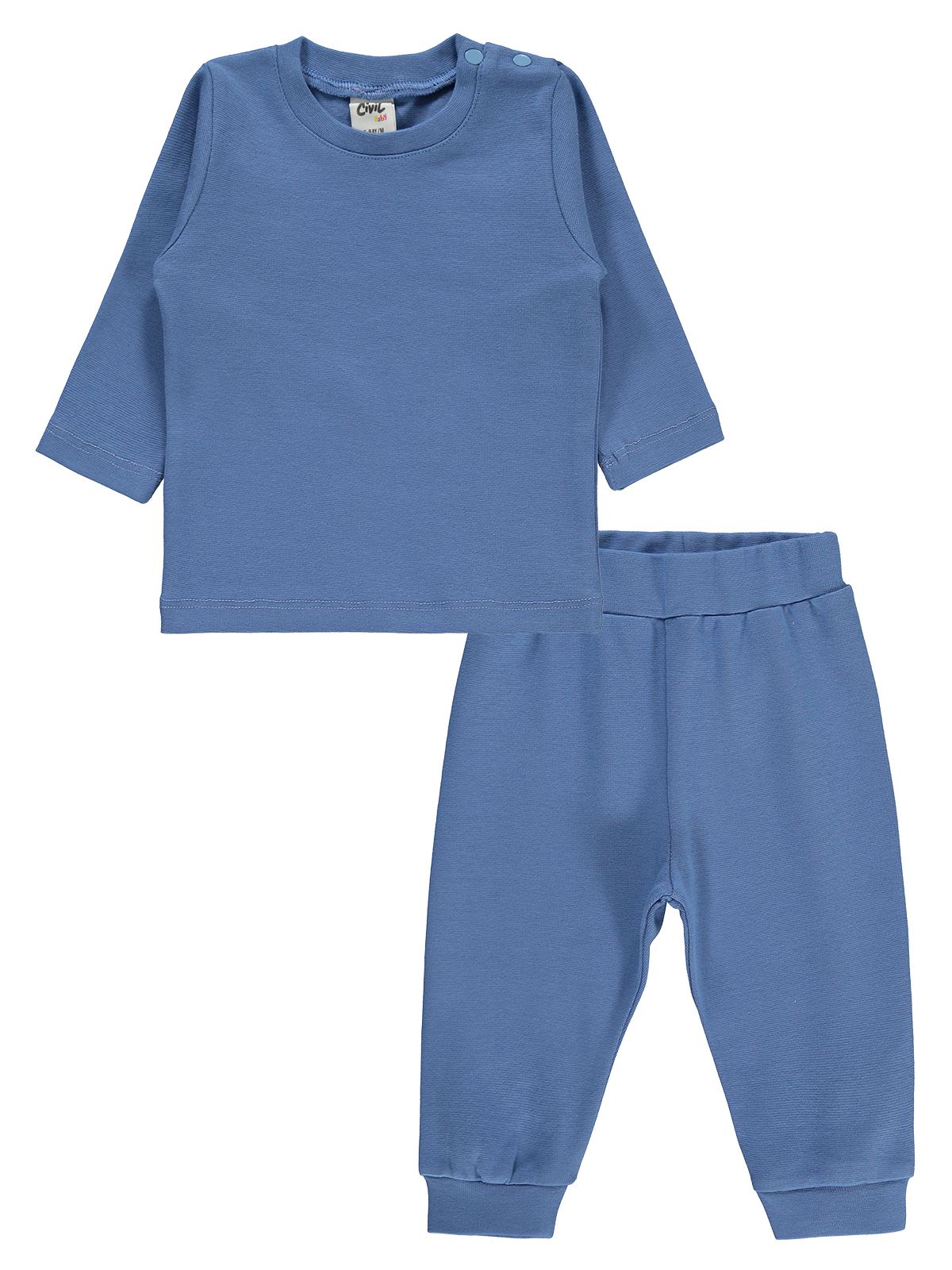 Civil Baby Bebek Pijama Takımı 6-18 Ay Açık İndigo