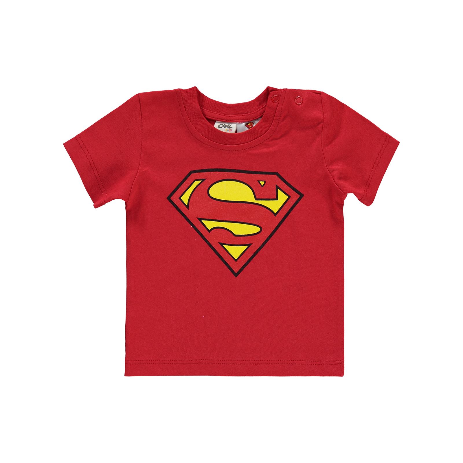 Süperman Erkek Bebek Şortlu Takım 6-18 Ay Kırmızı