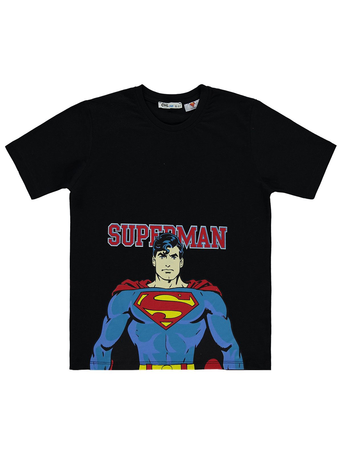 Superman Erkek Çocuk Tişört 10-13 Yaş Siyah