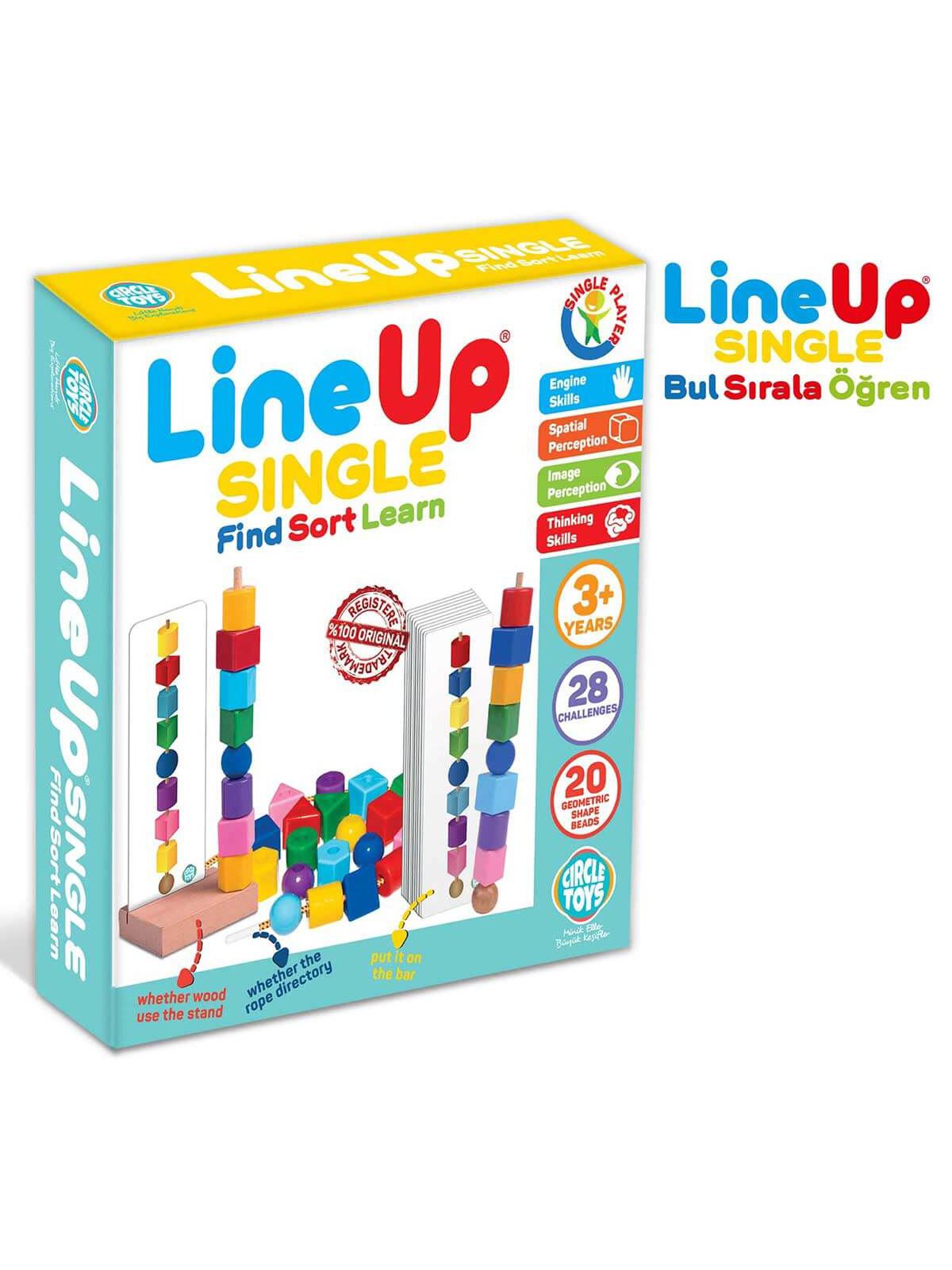 Circle Toys Line Up Bul Sırala Öğren Oyunu Karışık Renkli