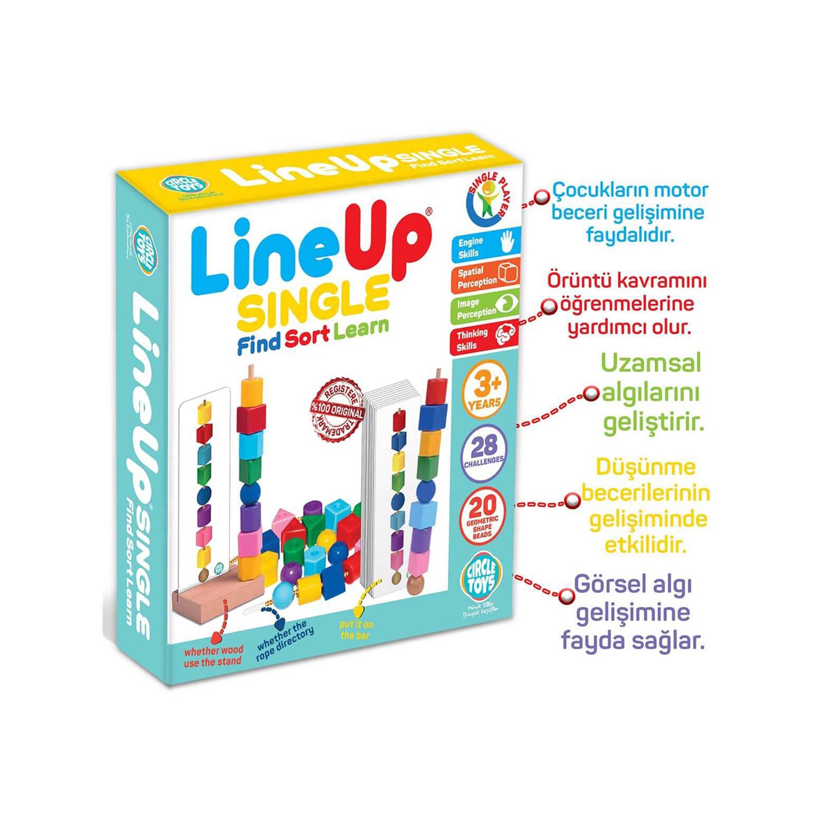 Circle Toys Line Up Bul Sırala Öğren Oyunu Karışık Renkli
