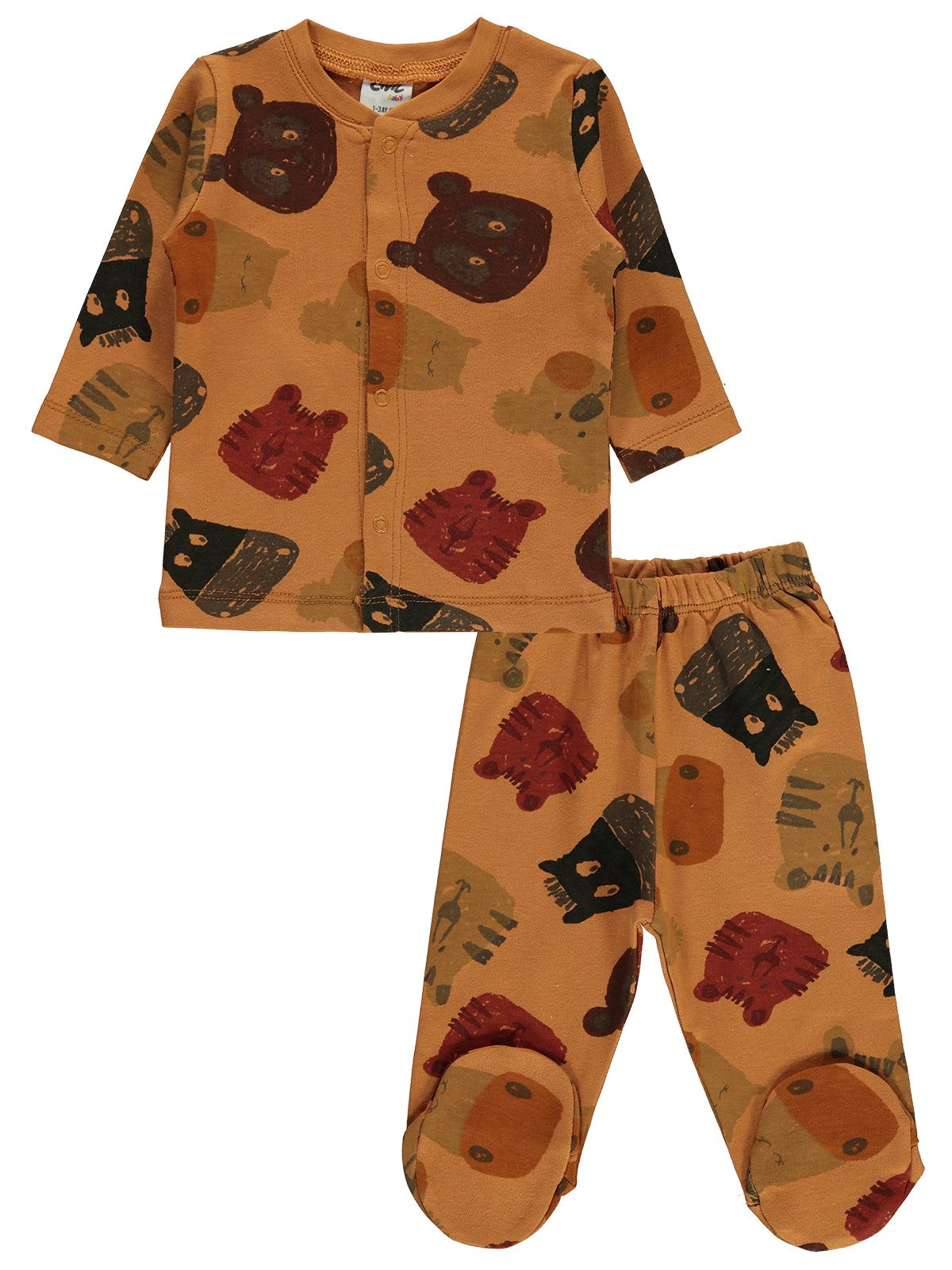 Civil Baby Erkek Bebek Pijama Takımı 1-6 Ay Bakır