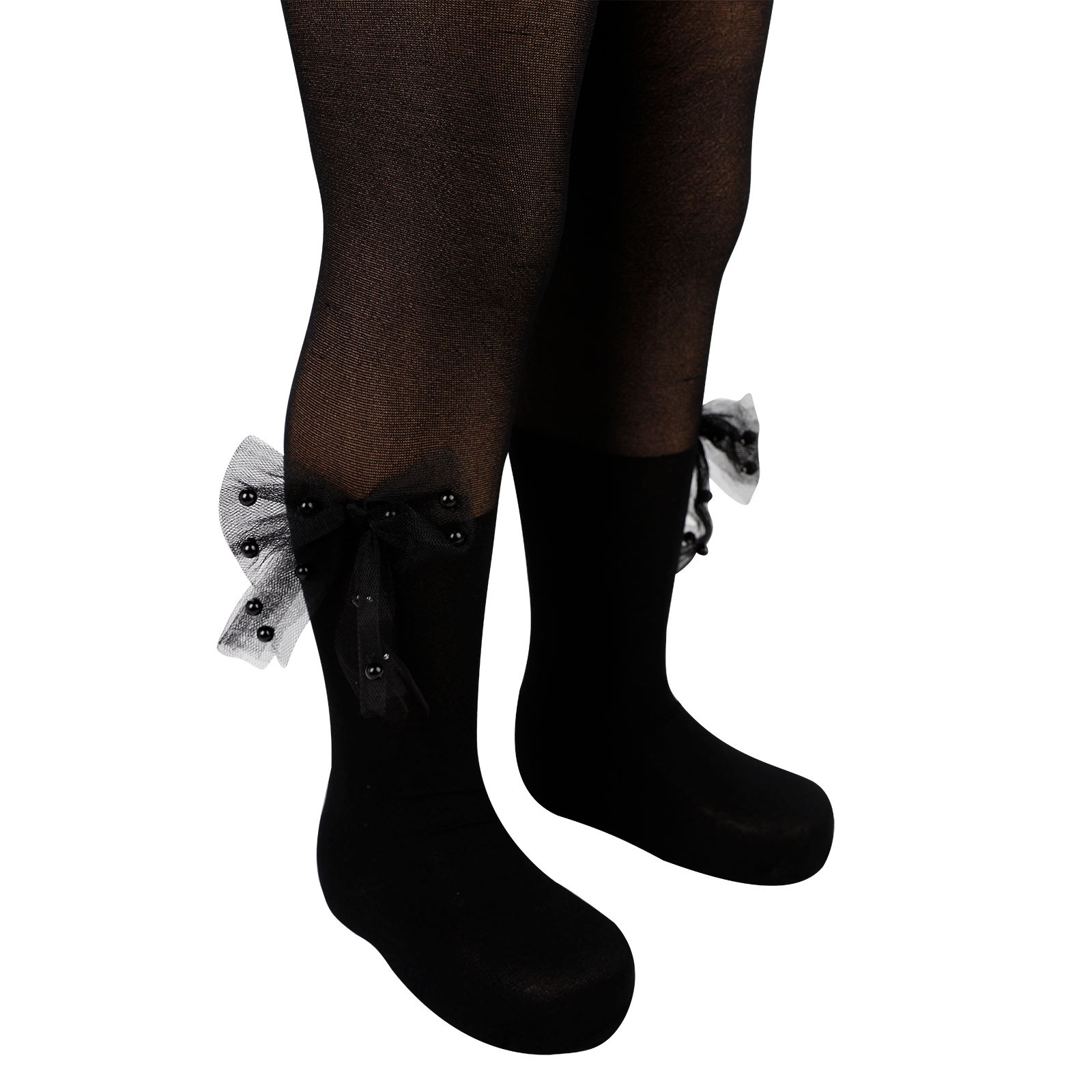 Katamino Kız Çocuk Tokalı Külotlu Çorap 3-9 Yaş Siyah