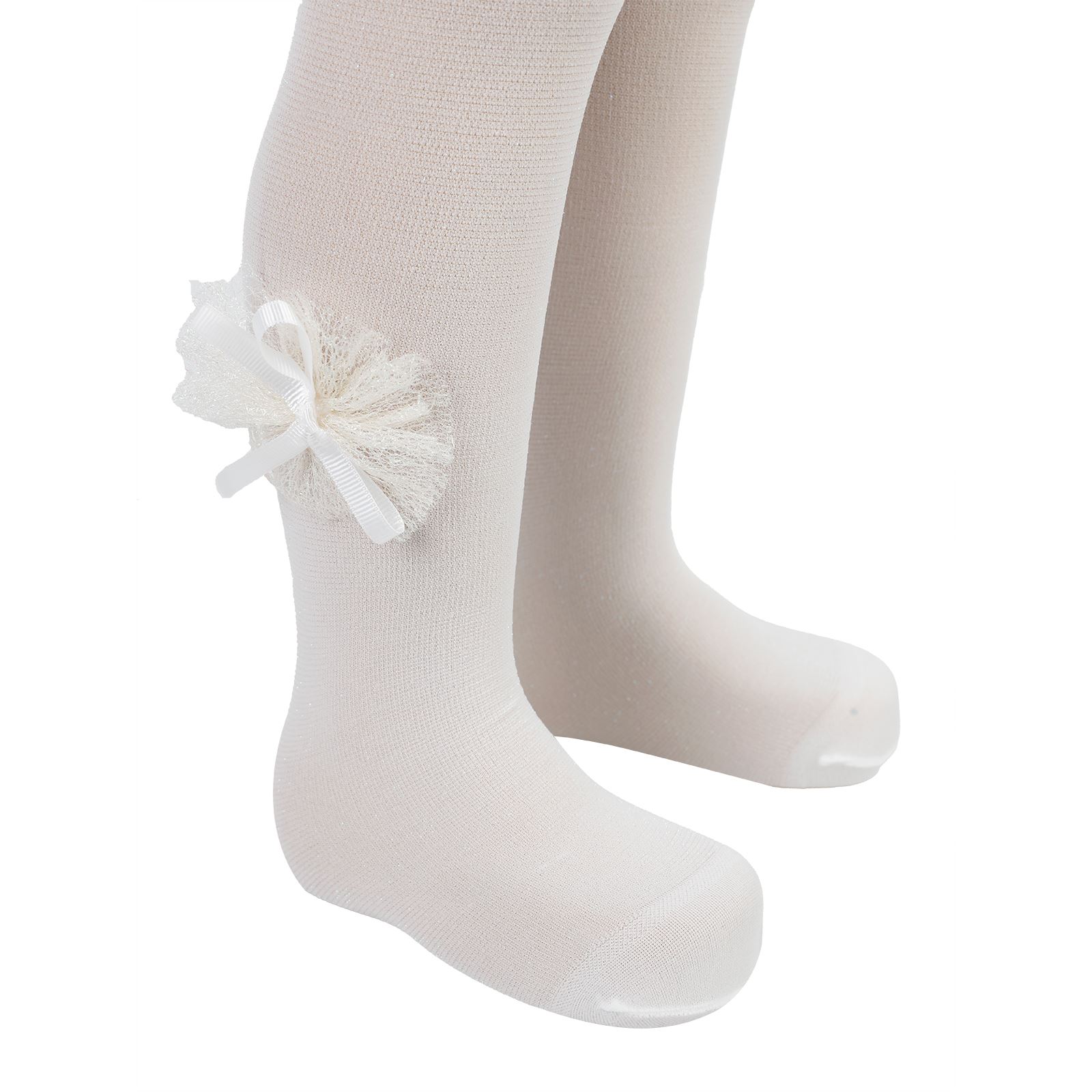 Katamino Kız Çocuk Taçlı Külotlu Çorap 1-11 Yaş Gri Ekru