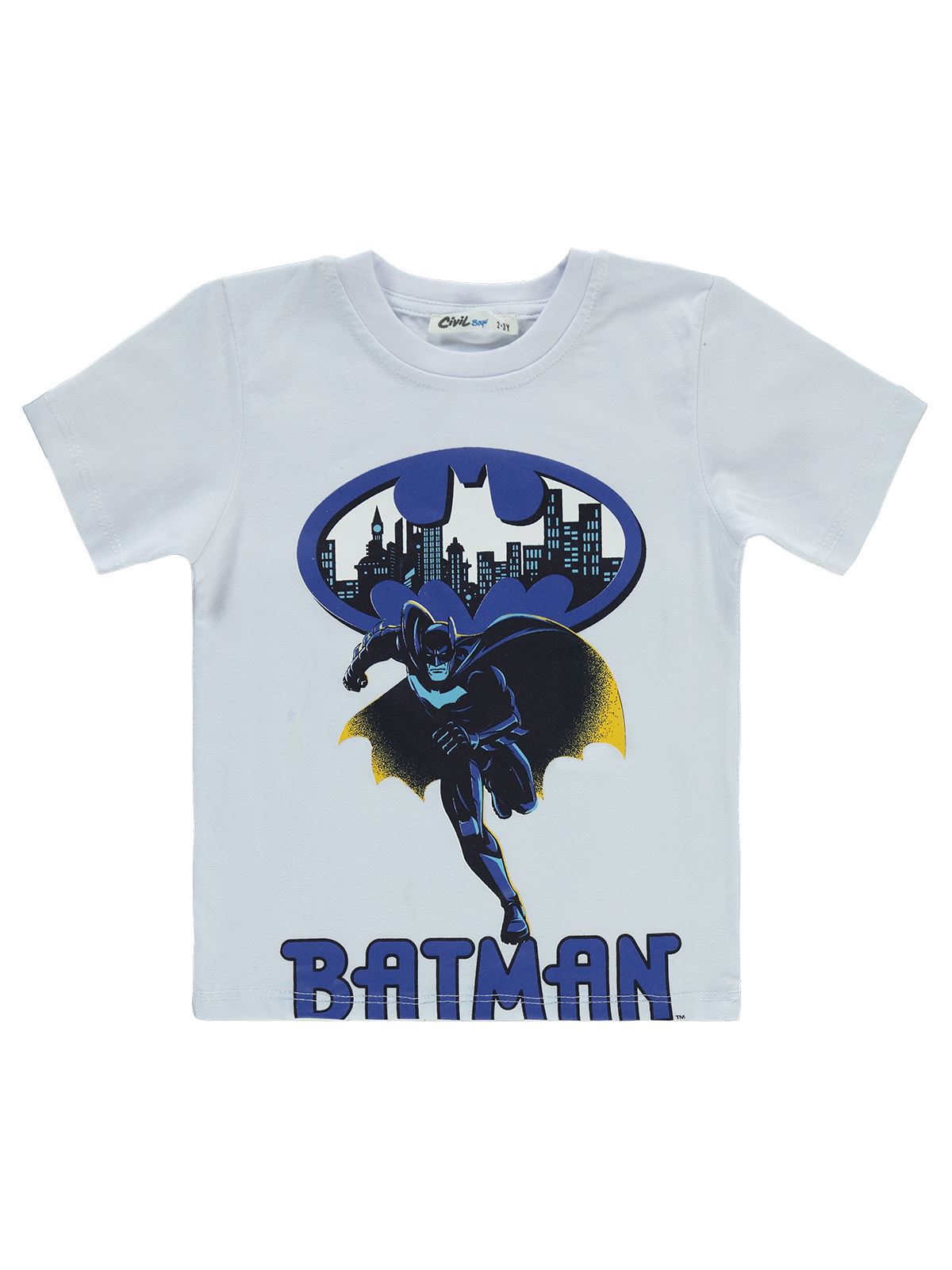 Batman Erkek Çocuk Tişört 2-5 Yaş Beyaz 