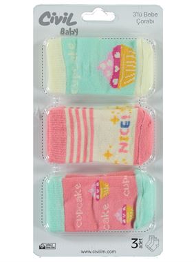 Civil Baby Bebek 3'lü Çorap Set 0-24 Ay Mint 