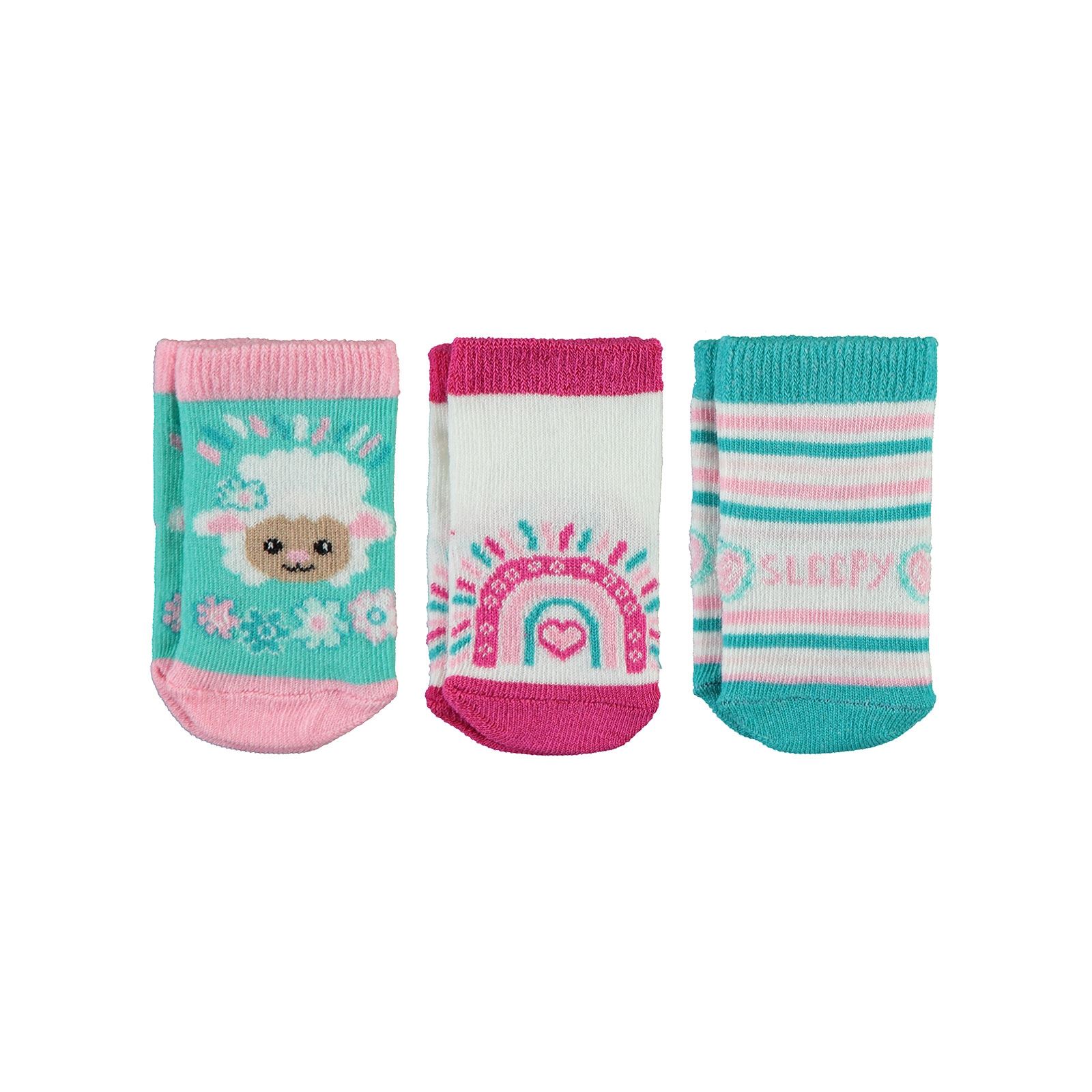 Civil Baby Kız Bebek 3'lü Çorap Set 0-24 Ay Beyaz