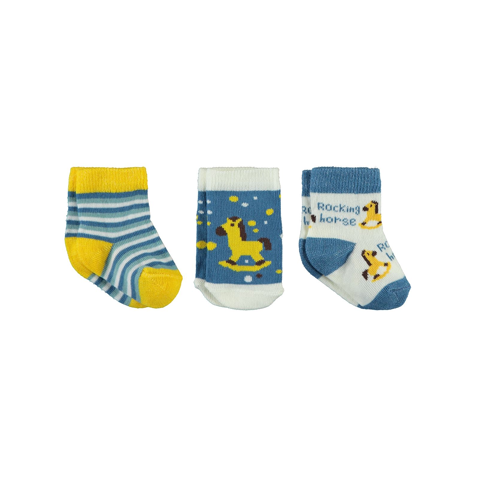 Civil Baby Erkek Bebek 3'lü Çorap Set 0-24 Ay İndigo