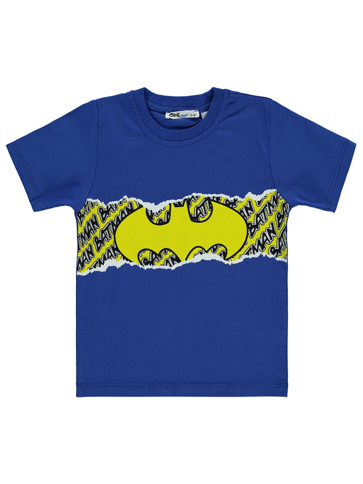 Batman Erkek Çocuk Tişört 2-5 Yaş Saks Mavisi