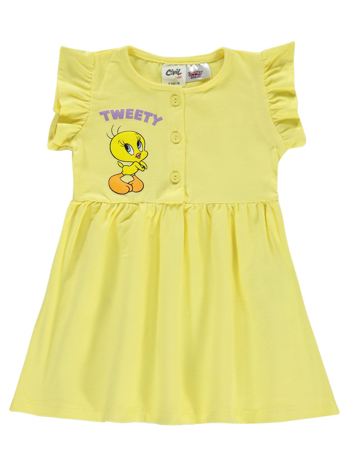 Tweety Kız Bebek Elbise 6-18 Ay Sarı