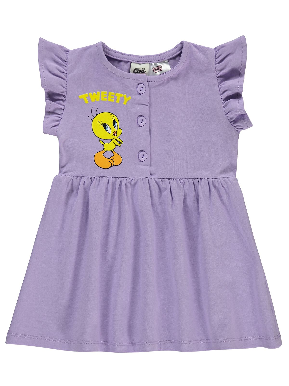Tweety Kız Bebek Elbise 6-18 Ay Lila