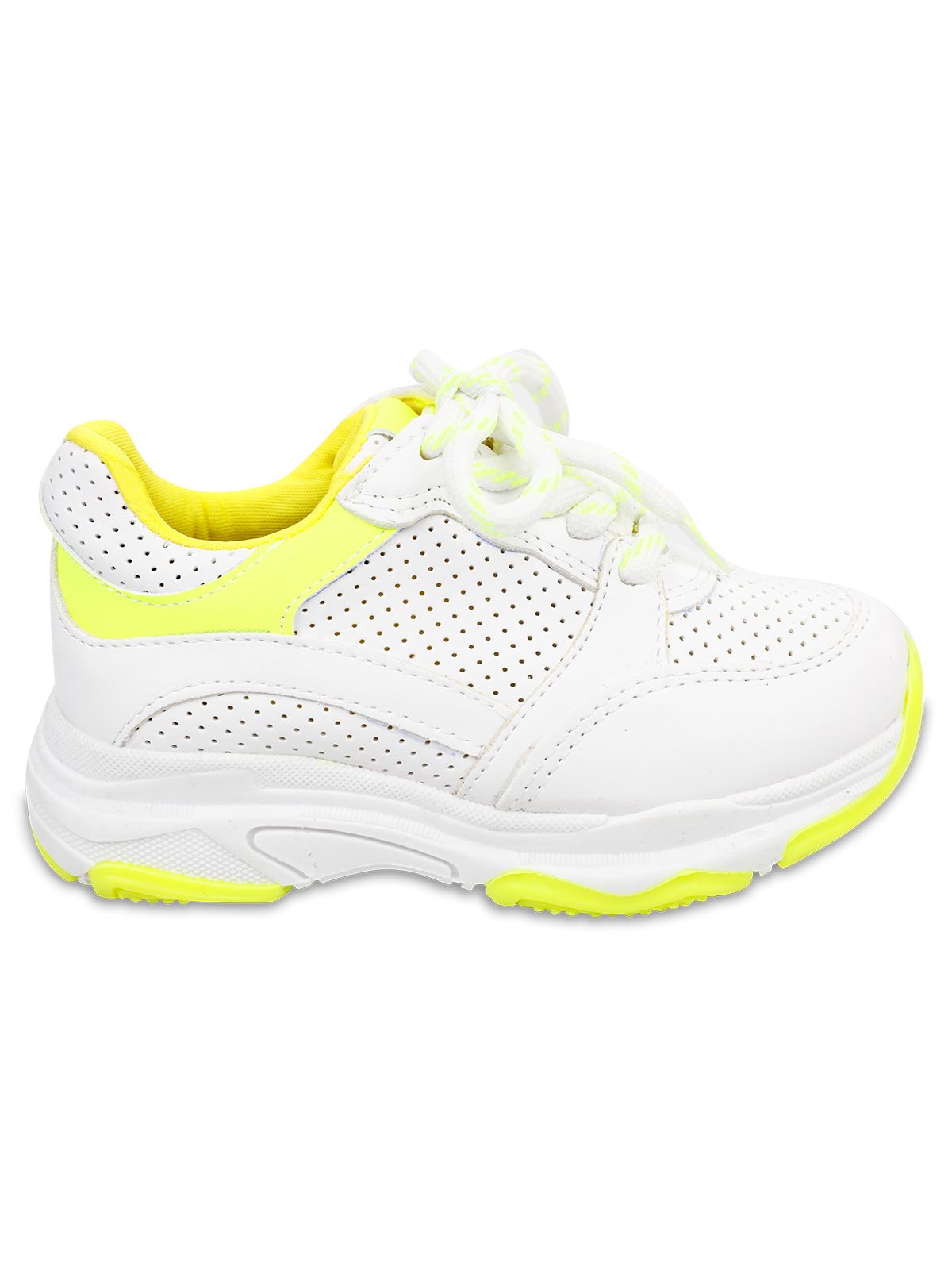 Harli Kız Çocuk Spor Ayakkabı 31-35 Numara Beyaz-Sarı