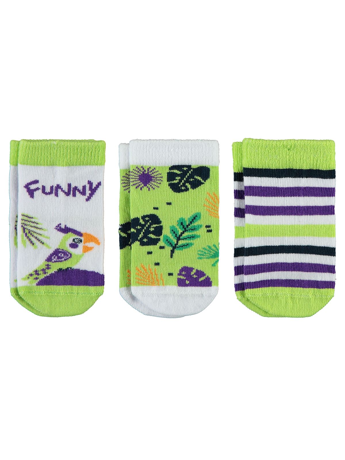 Civil Baby Kız Bebek 3'lü Çorap Set 6-18 Ay Yeşil