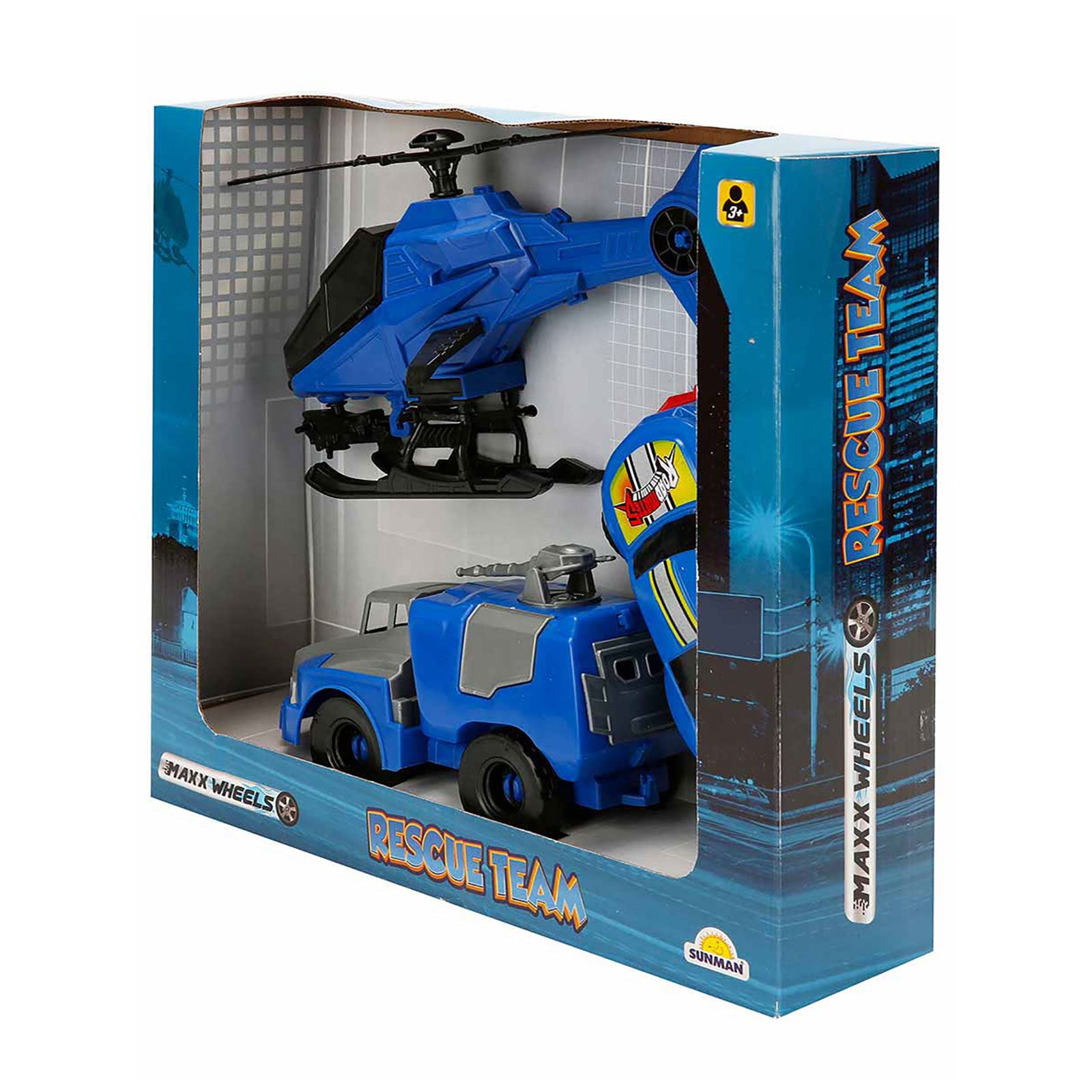 Sunman Maxx Wheels Kurtarma Araçları Oyun Seti Saks Mavisi