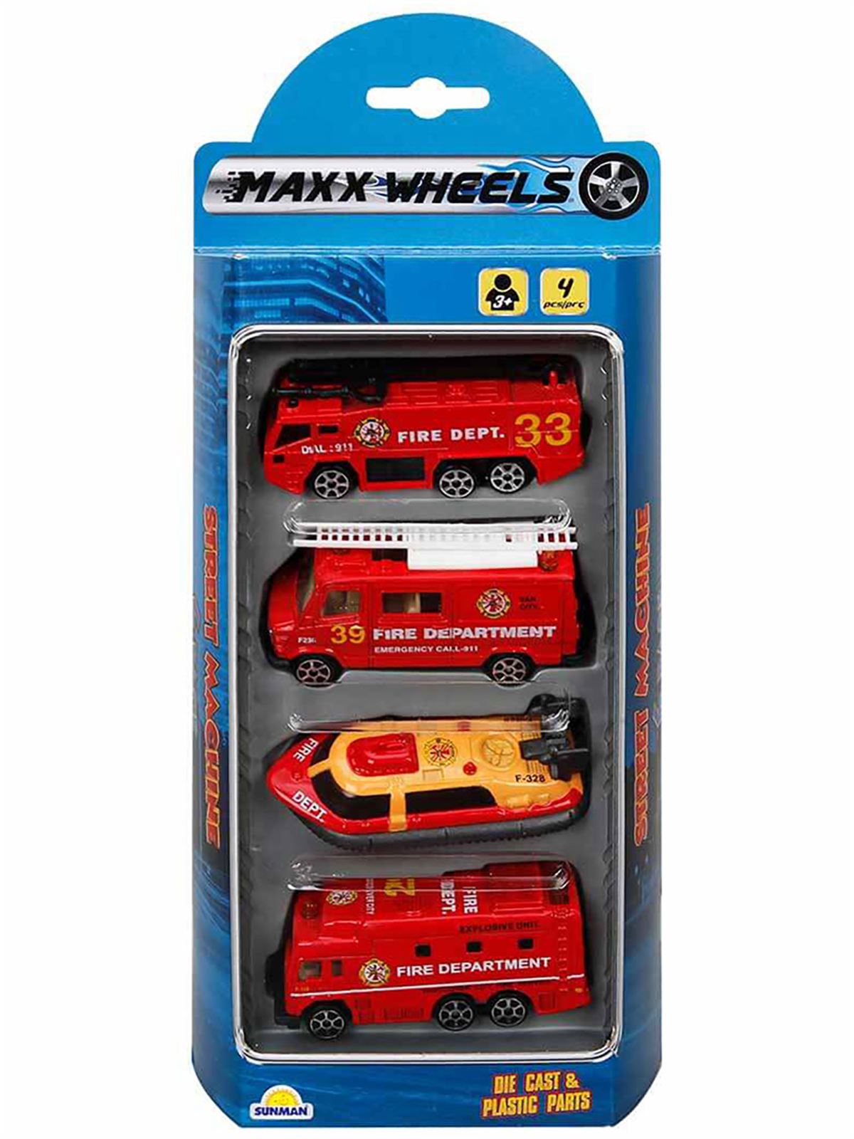 Sunman Street Machine 4'lü Mini Araçlar Kırmızı