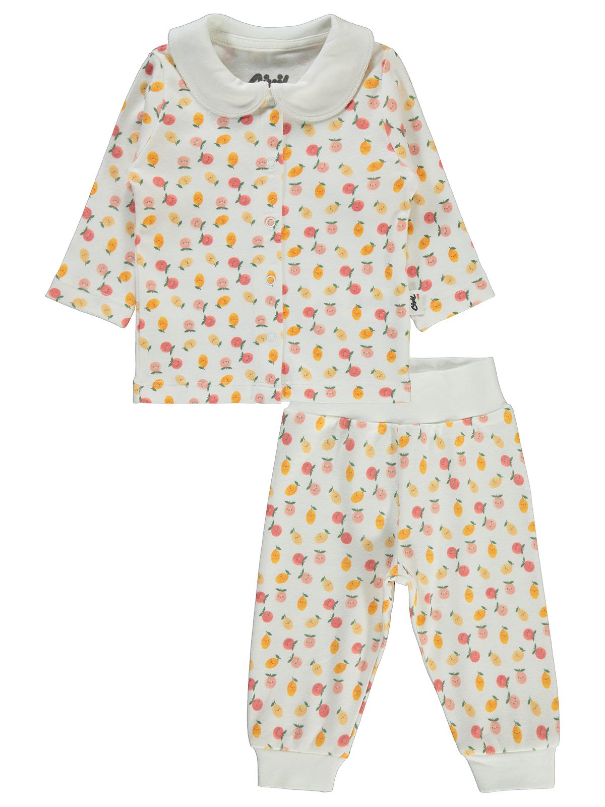 Civil Baby Kız Bebek Pijama Takımı 3-18 Ay Ekru