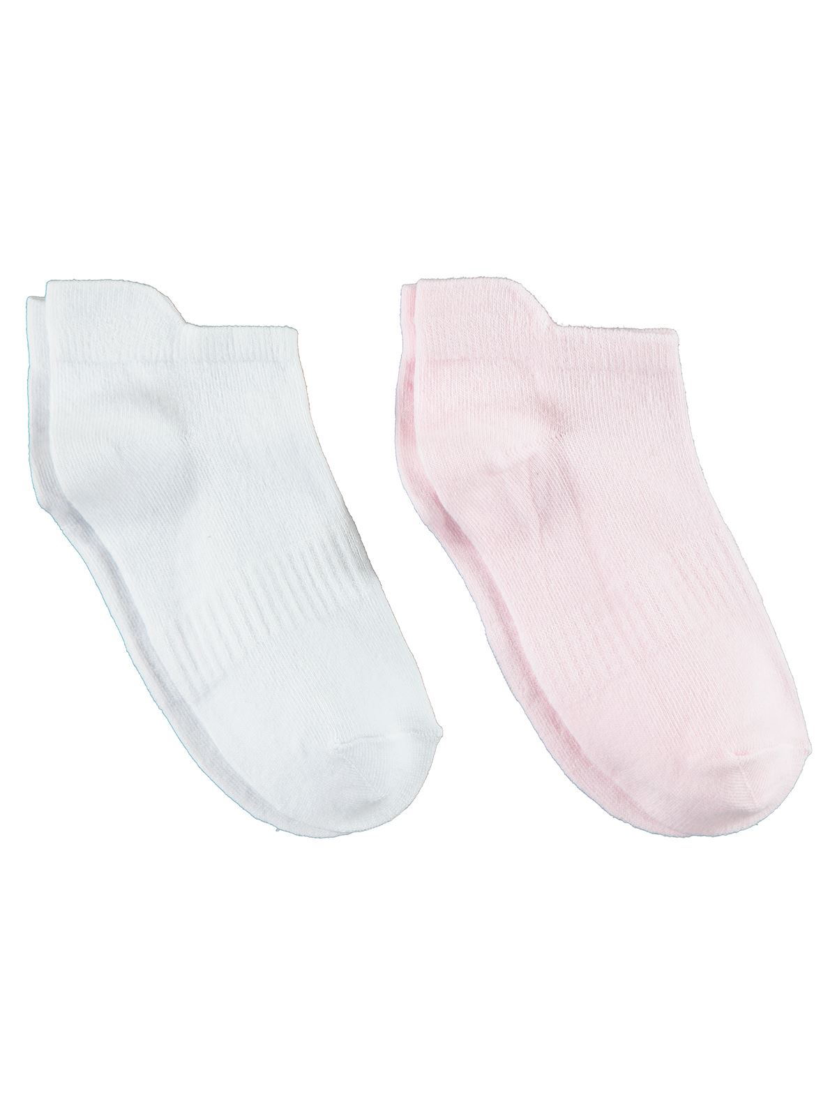 Gzn Kadın 2'li Dikişsiz Patik Çorap 36-40 Numara Beyaz-Pembe