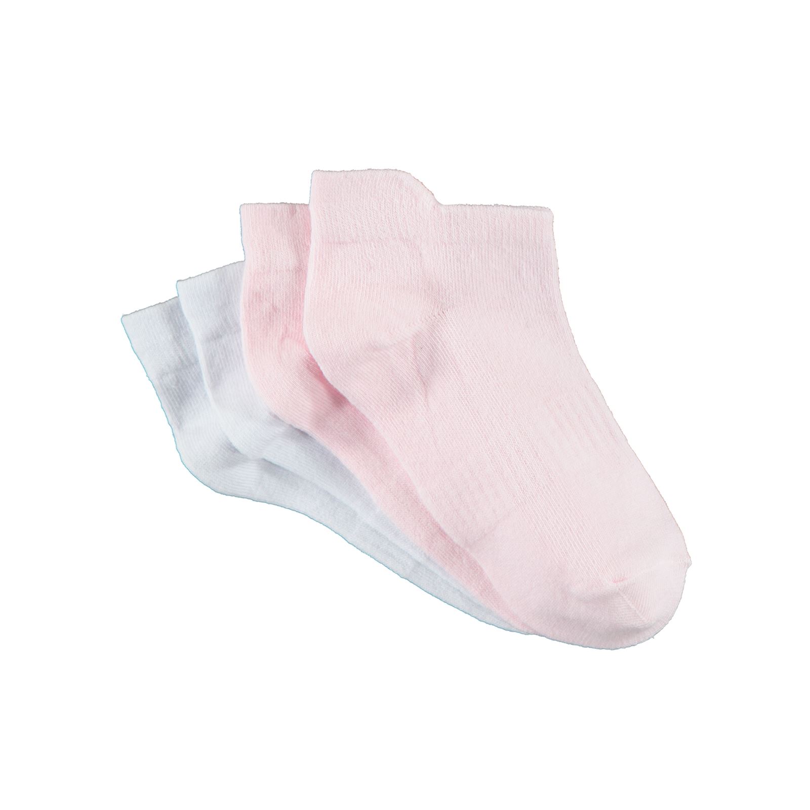 Gzn Kadın 2'li Dikişsiz Patik Çorap 36-40 Numara Beyaz-Pembe