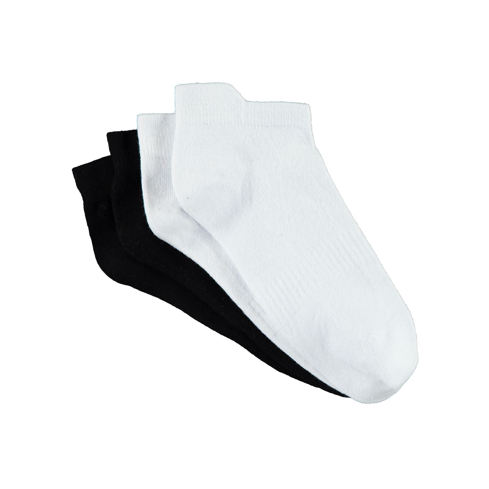 Gzn Erkek 2'li Dikişsiz Patik Çorap 40-44 Numara Siyah-Beyaz