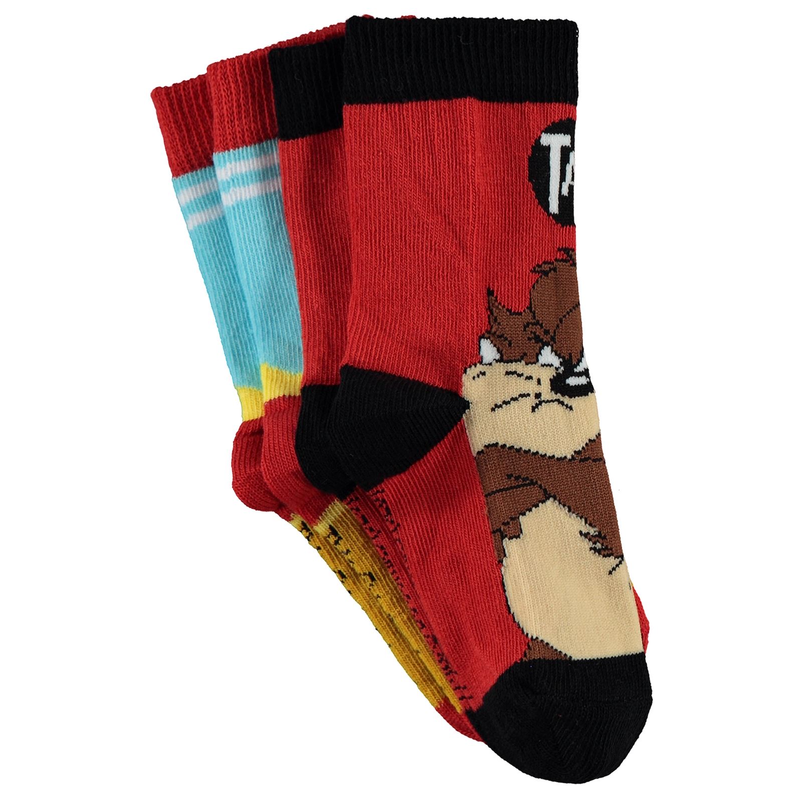 Tazmania Erkek Çocuk 2'li Soket Çorap Set 3-11 Yaş Kırmızı