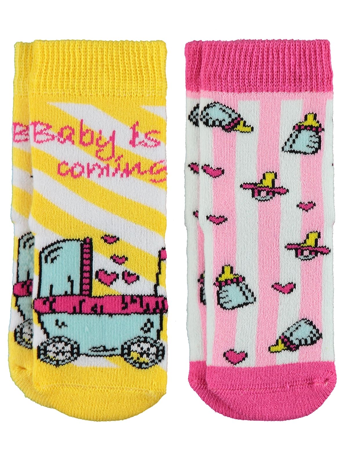 Civil Baby Kız Bebek 2'li Havlu Çorap Set 6-18 Ay Sarı