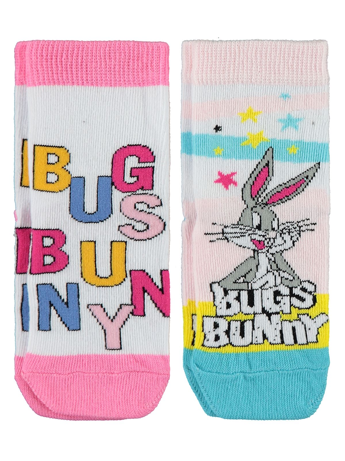 Bugs Bunny Kız Çocuk 2'li Soket Çorap 3-11 Yaş Beyaz